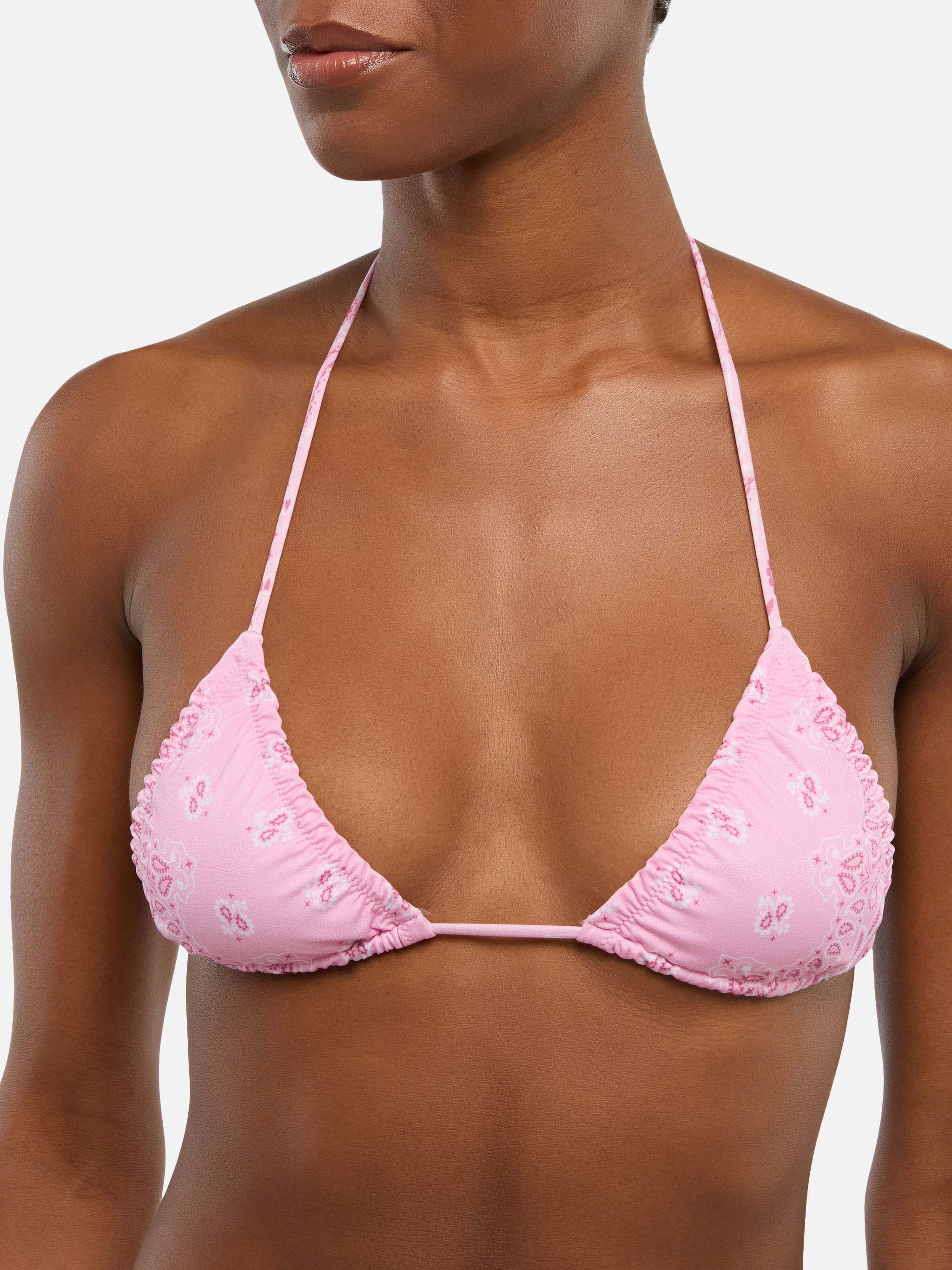 Nilly Classic Triangle Top With Bandana Print Pink