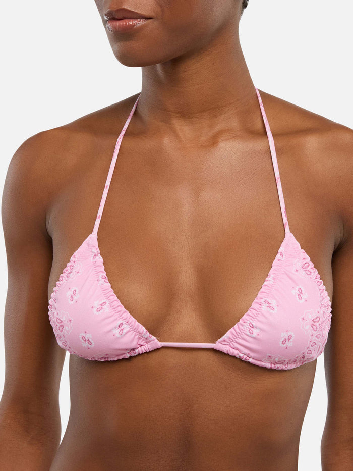 Nilly Classic Triangle Top With Bandana Print Pink
