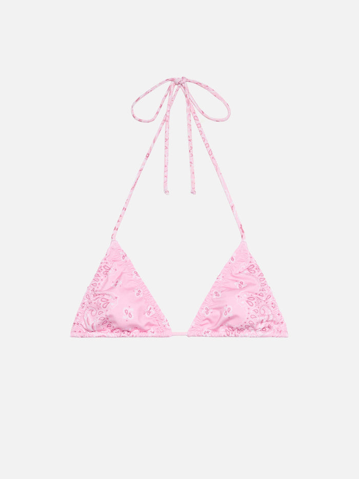 Nilly Classic Triangle Top With Bandana Print Pink