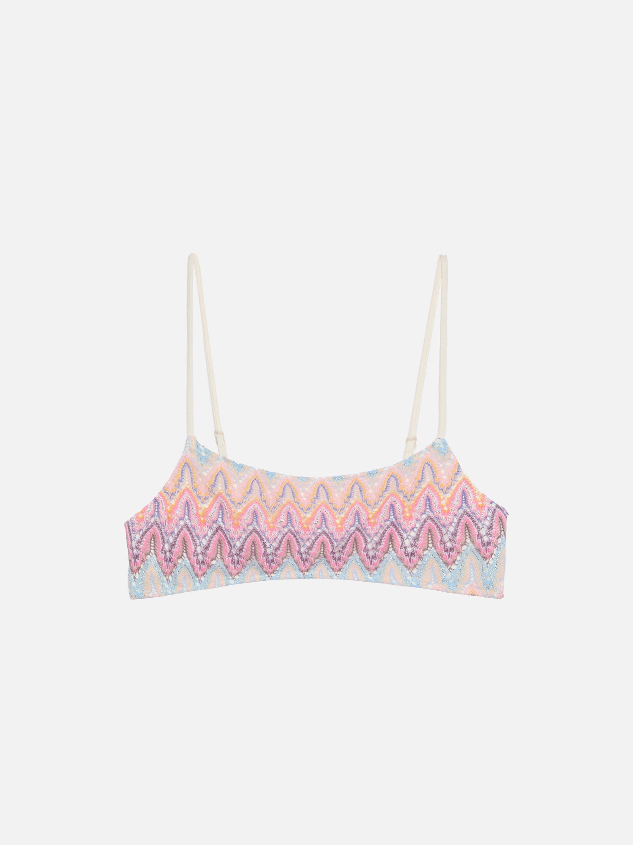 Sadie Raschel Knit Bralette Pink Top
