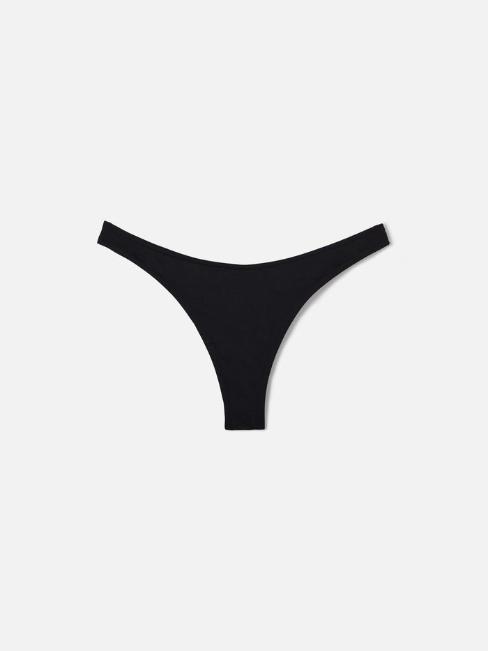 Naomi Brazilian Bikini Bottoms Solid Black Bottom