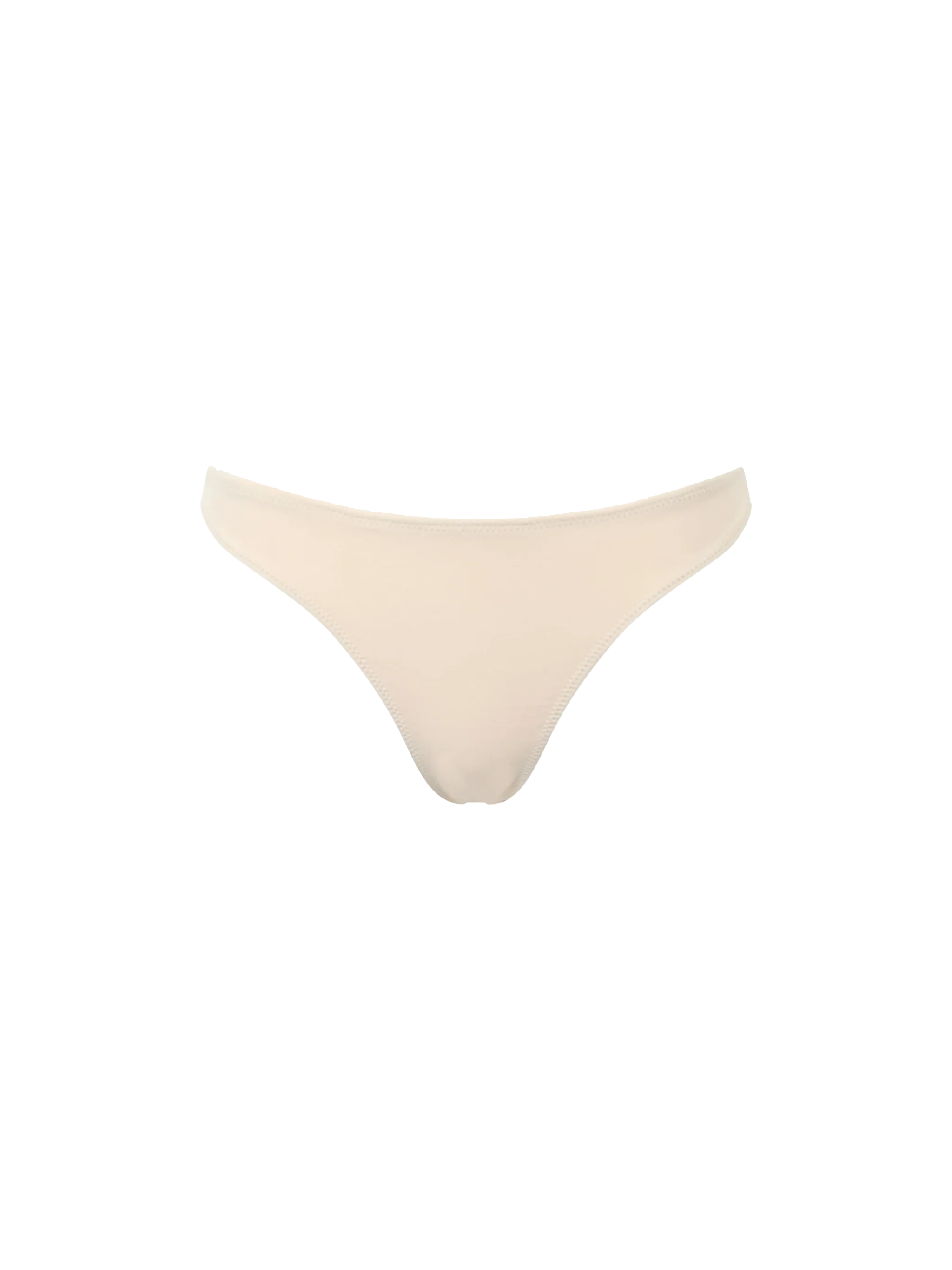 Beige Rhinestones Naomi Cheeky Swim Briefs White Bottom