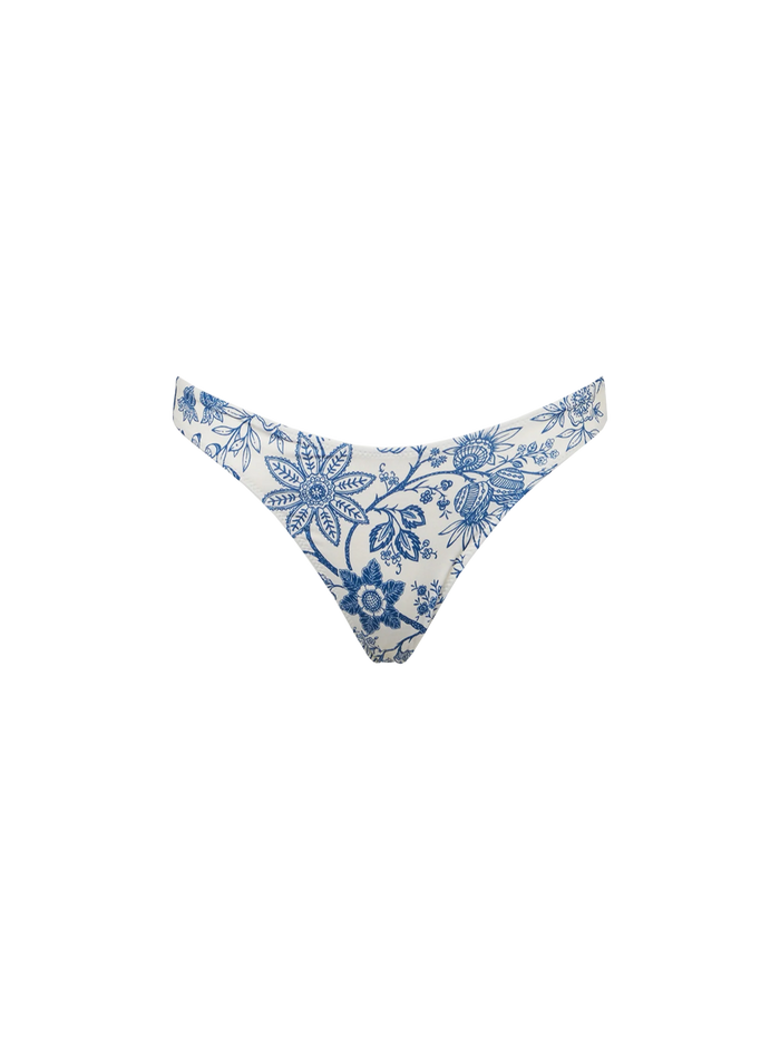 Floral Naomi Cheeky Swim Briefs Blue Bottom