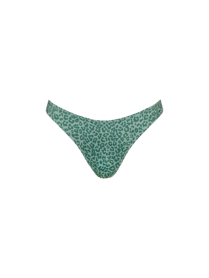 Naomi Cheeky Swim Briefs With Animalier Print Green Bottom