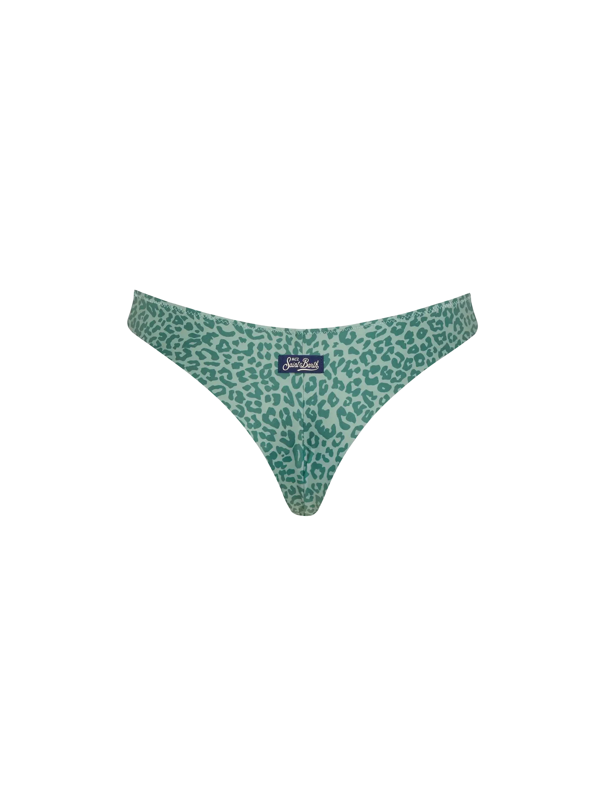 Naomi Cheeky Swim Briefs With Animalier Print Green Bottom