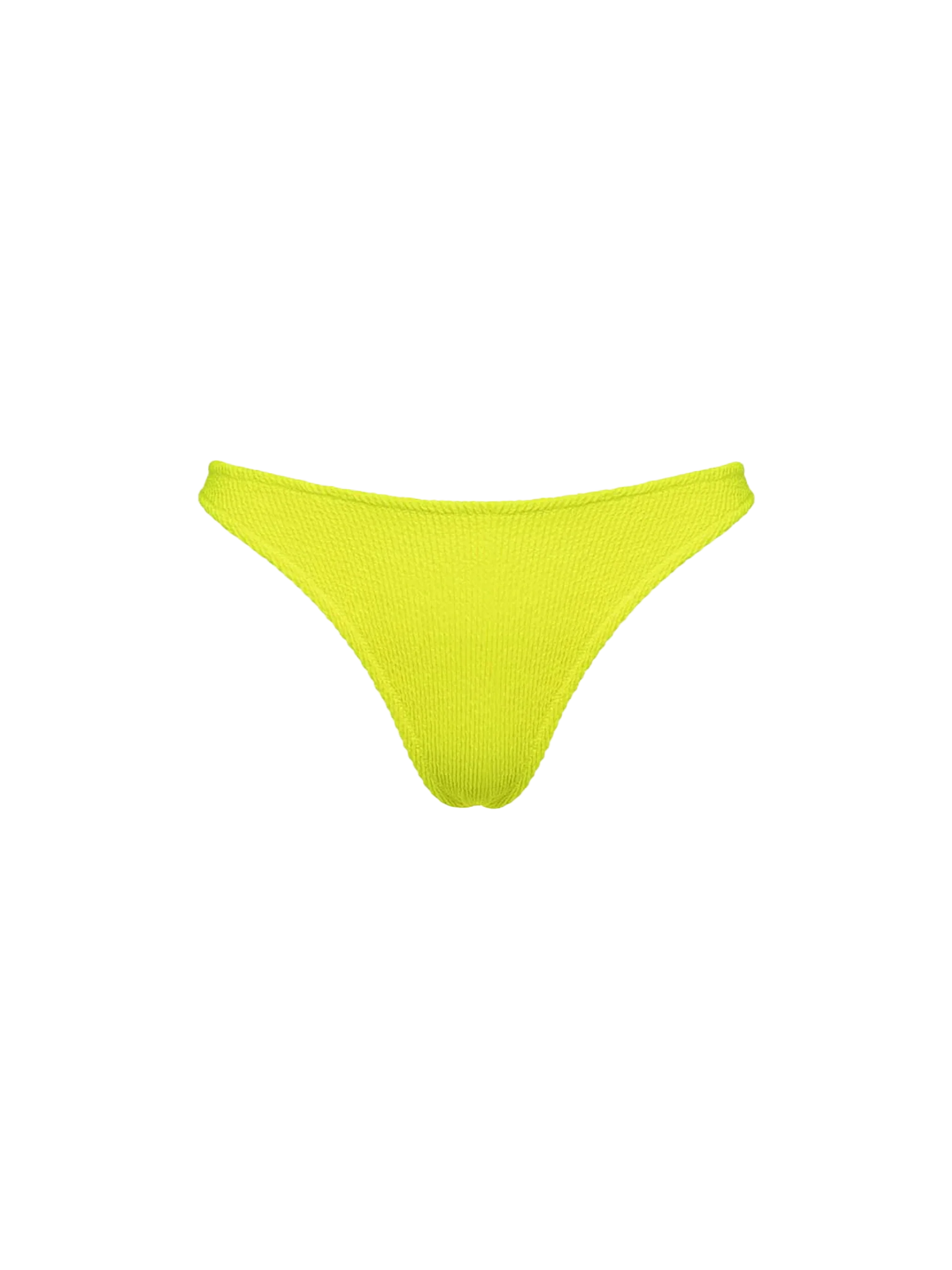 Fluo Yellow Crinkle Naomi Cheeky Swim Briefs Bottom