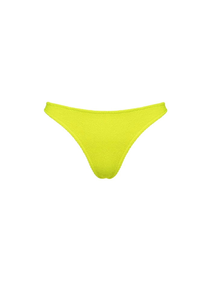 Fluo Yellow Crinkle Naomi Cheeky Swim Briefs Bottom