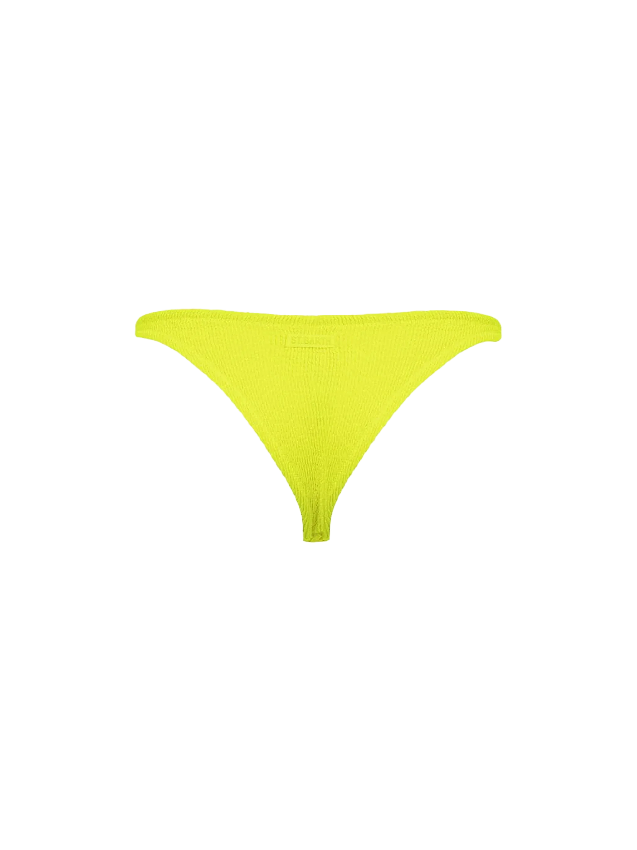 Fluo Yellow Crinkle Naomi Cheeky Swim Briefs Bottom