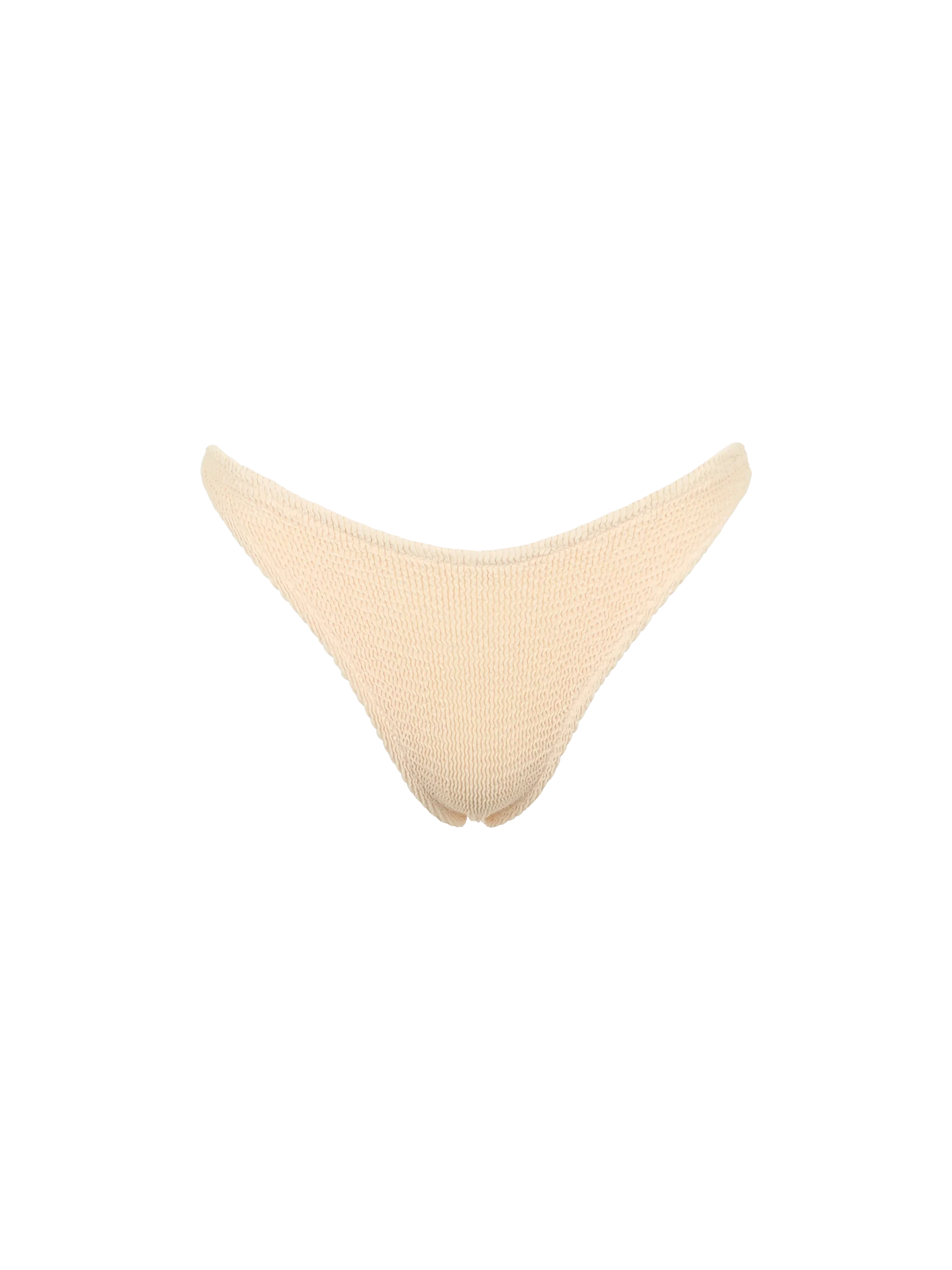 Naomi Beige Crinkle Cheeky Swim Briefs White Bottom