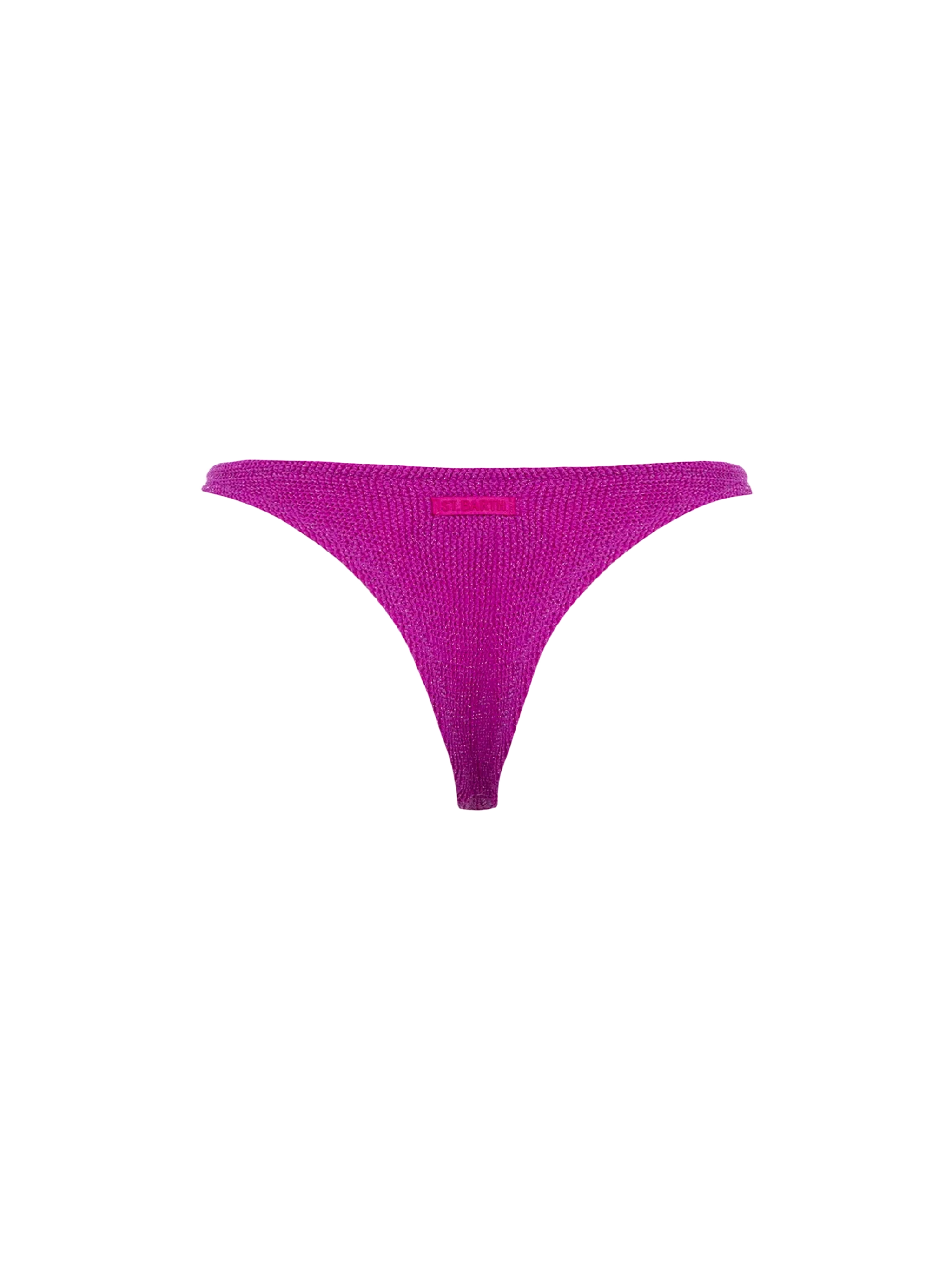 Naomi Fuchsia Crinkle Lurex Cheeky Swim Briefs Pink Bottom