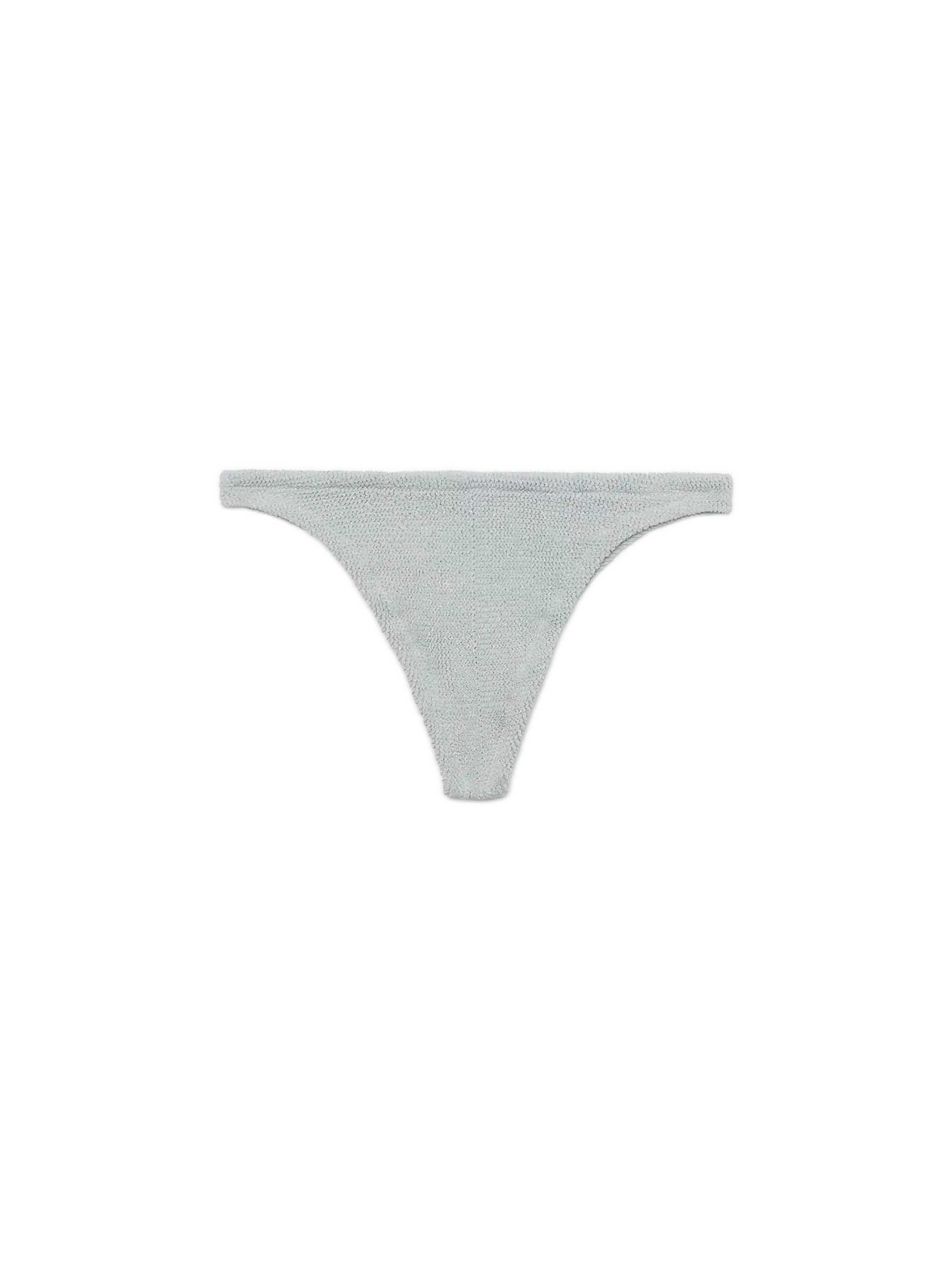 Naomi Silver Lurex Crinkle Cheeky Swim Briefs White Bottom