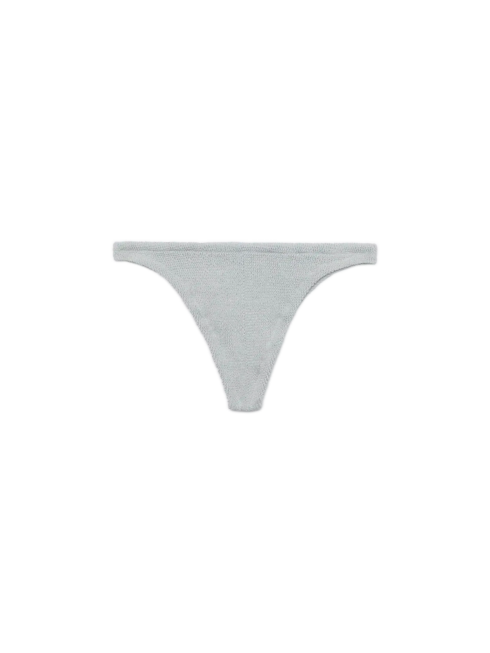 Naomi Silver Lurex Crinkle Cheeky Swim Briefs White Bottom