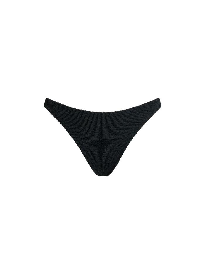 Naomi Black Crinkle Cheeky Swim Briefs Bottom