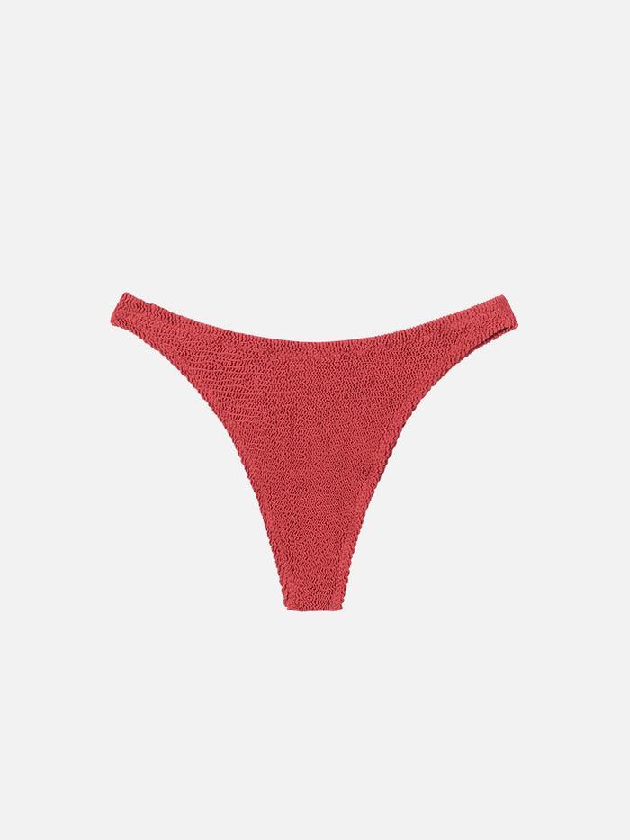 Naomi Brick Red Crinkle Cheeky Swim Briefs Bottom
