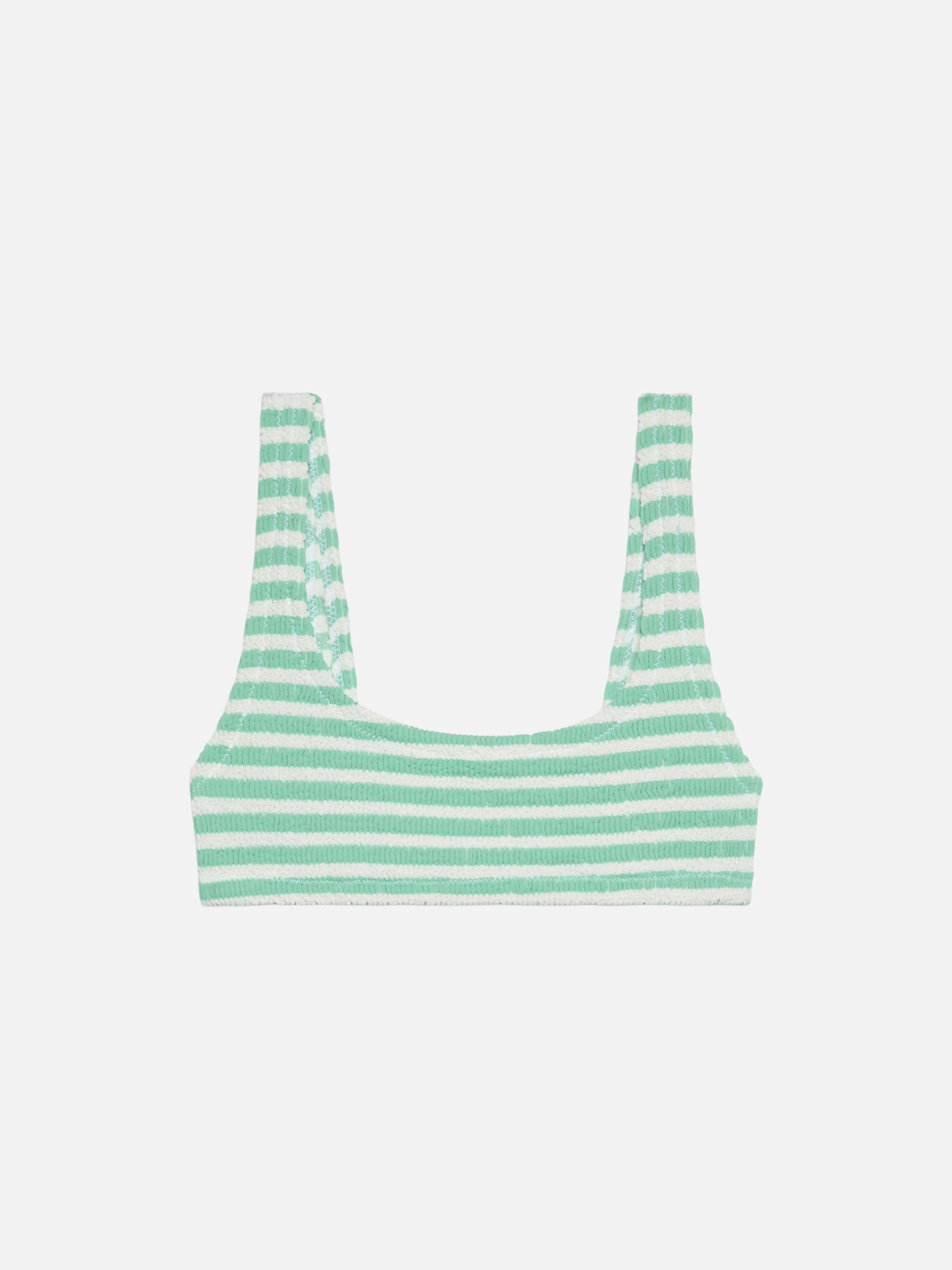 Naima Crinkle Classic Bralette Top With Striped Print Green