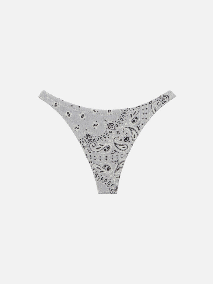 Naomi Cheeky Swim Briefs With Bandana Print Grey Bottom