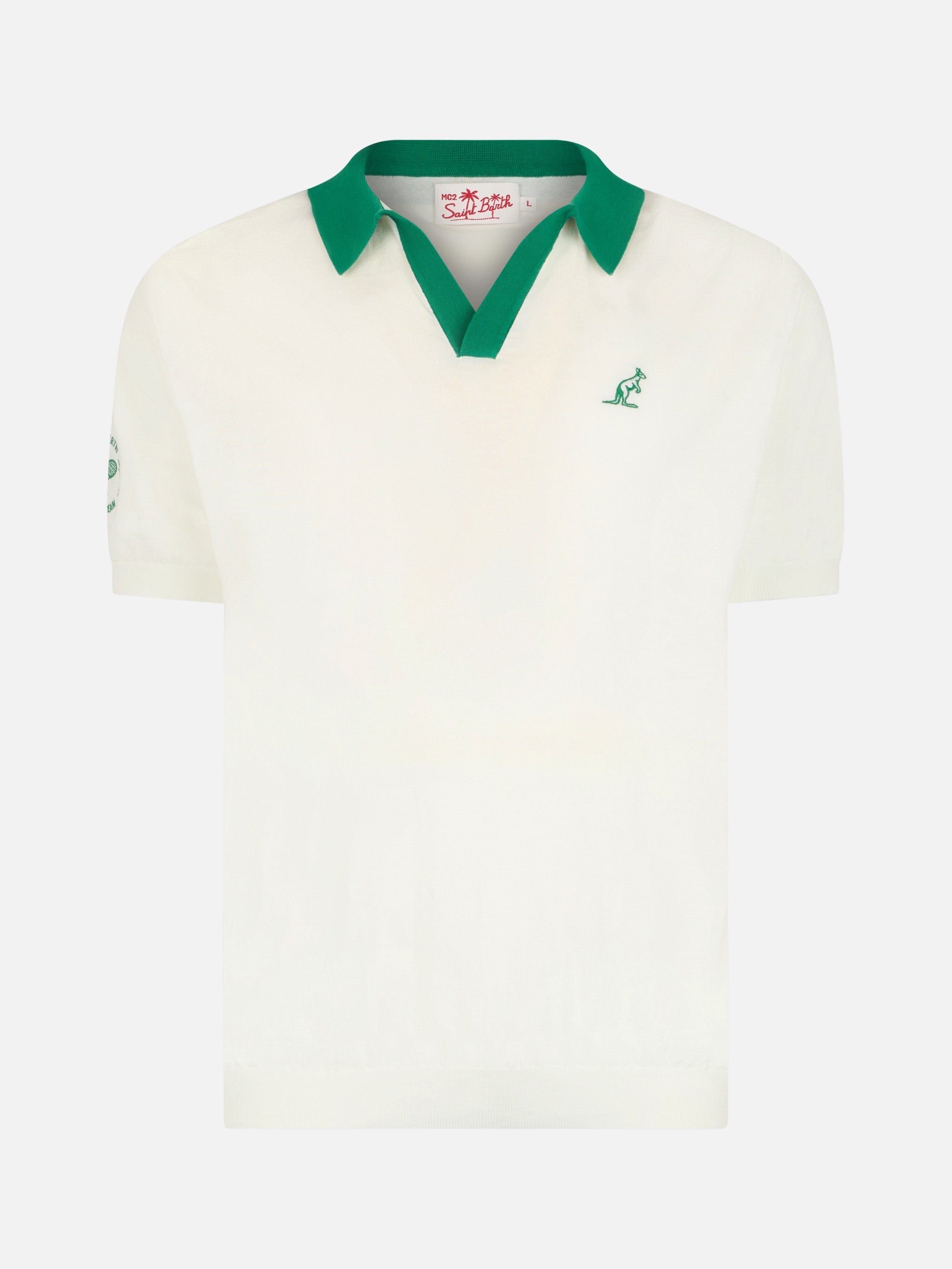 Man Off-Cream Knitted Polo Shirt Newcomb | Australian Brand Special Edition White