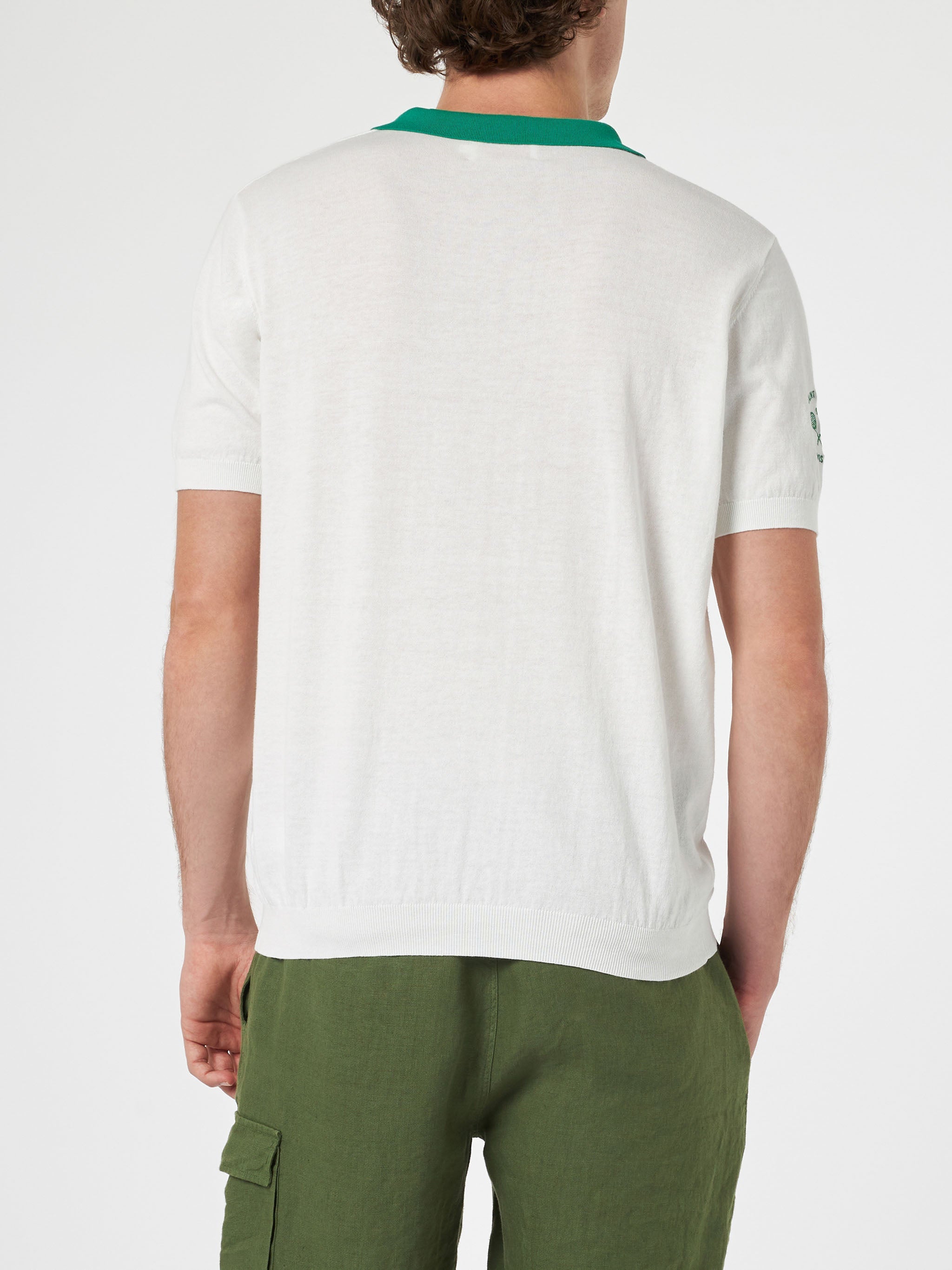 Man Off-Cream Knitted Polo Shirt Newcomb | Australian Brand Special Edition White