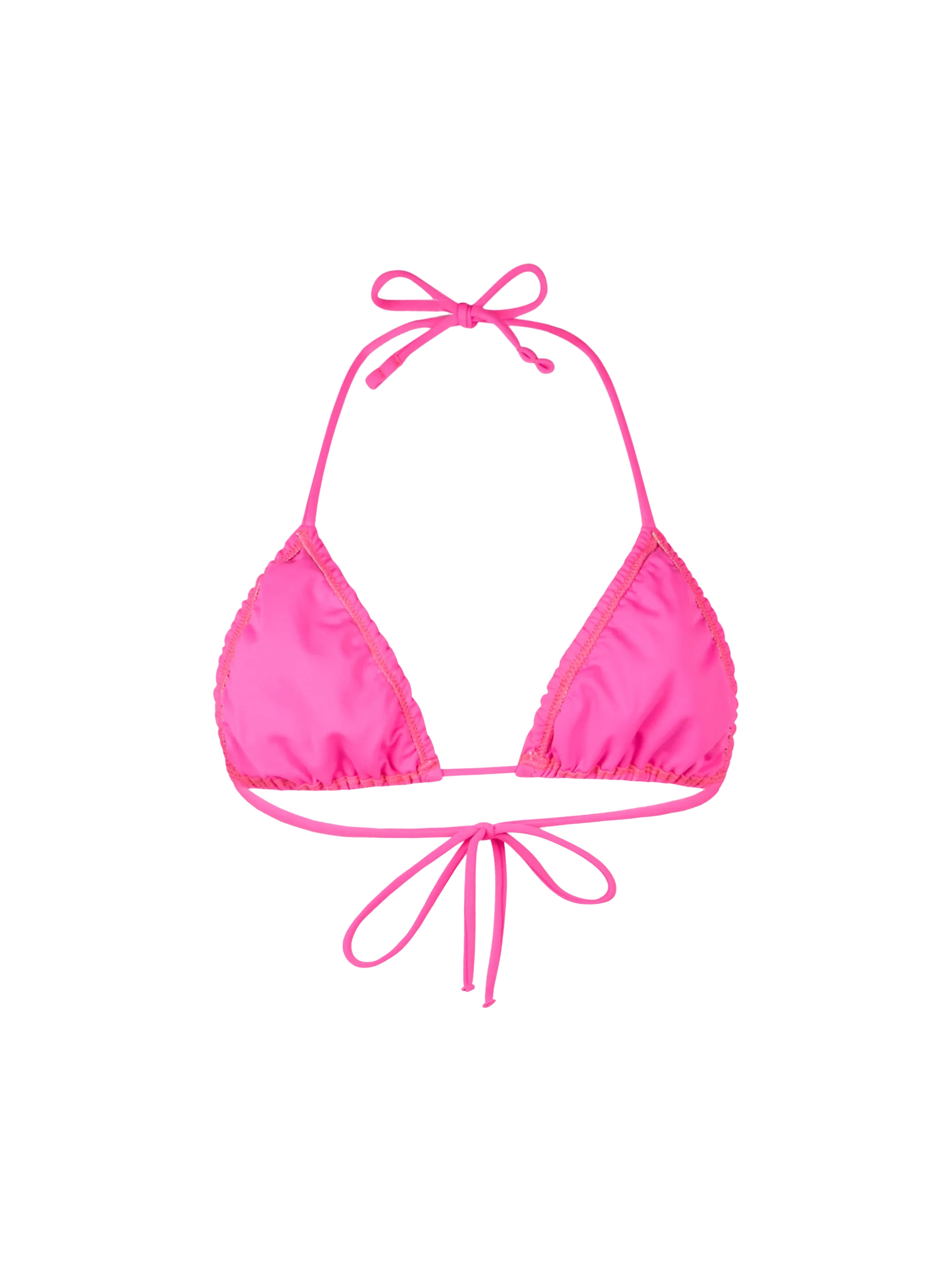 Fluo Pink Nilly Solid Triangle Bikini Top