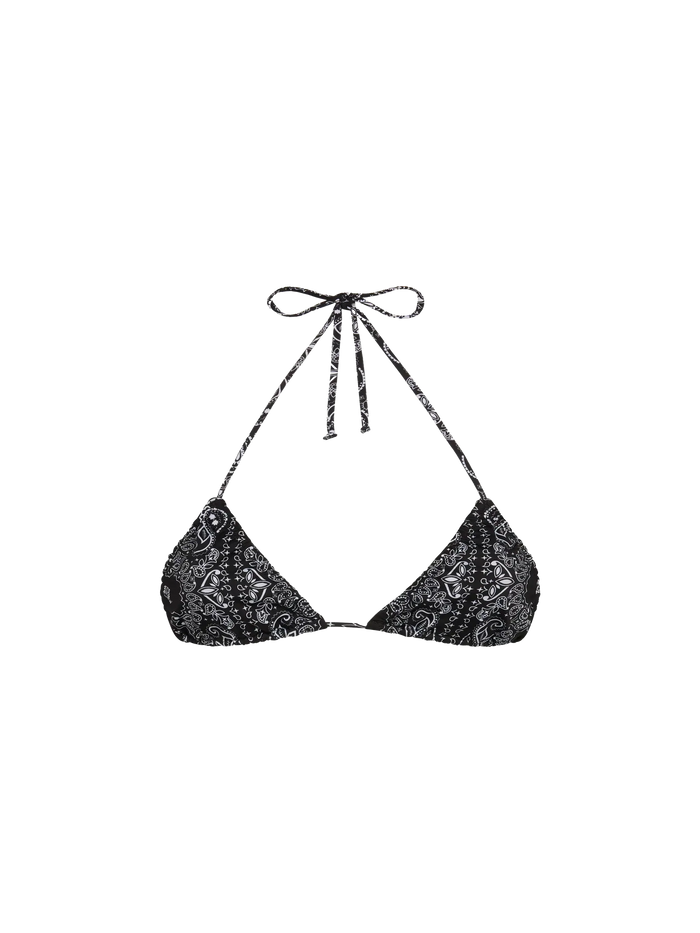 Nilly Classic Triangle Top With Bandana Print Black