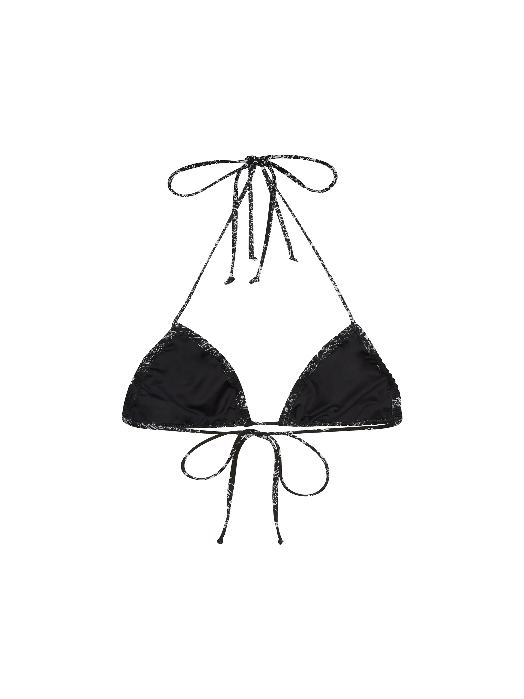 Nilly Classic Triangle Top With Bandana Print Black