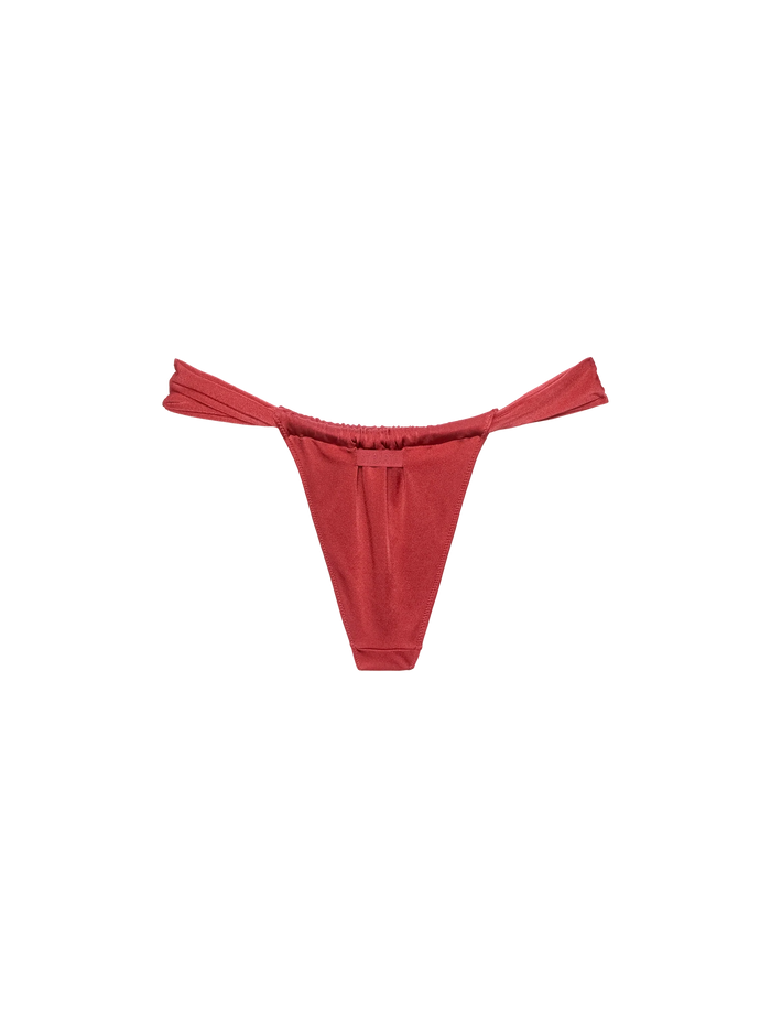 Noelle Shimmer Brick Red Cheekiest Swim Briefs Bottom