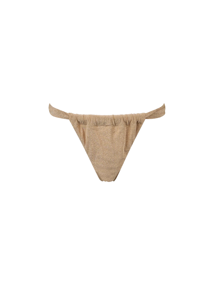Noelle Gold Lurex Cheeky Bikini Briefs White Bottom