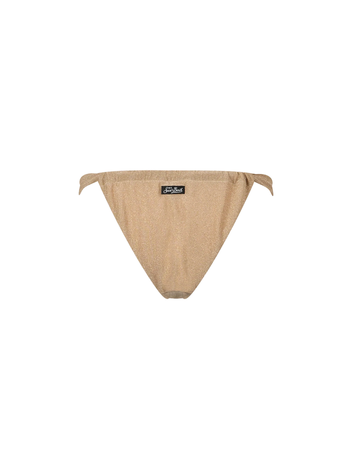 Noelle Gold Lurex Cheeky Bikini Briefs White Bottom