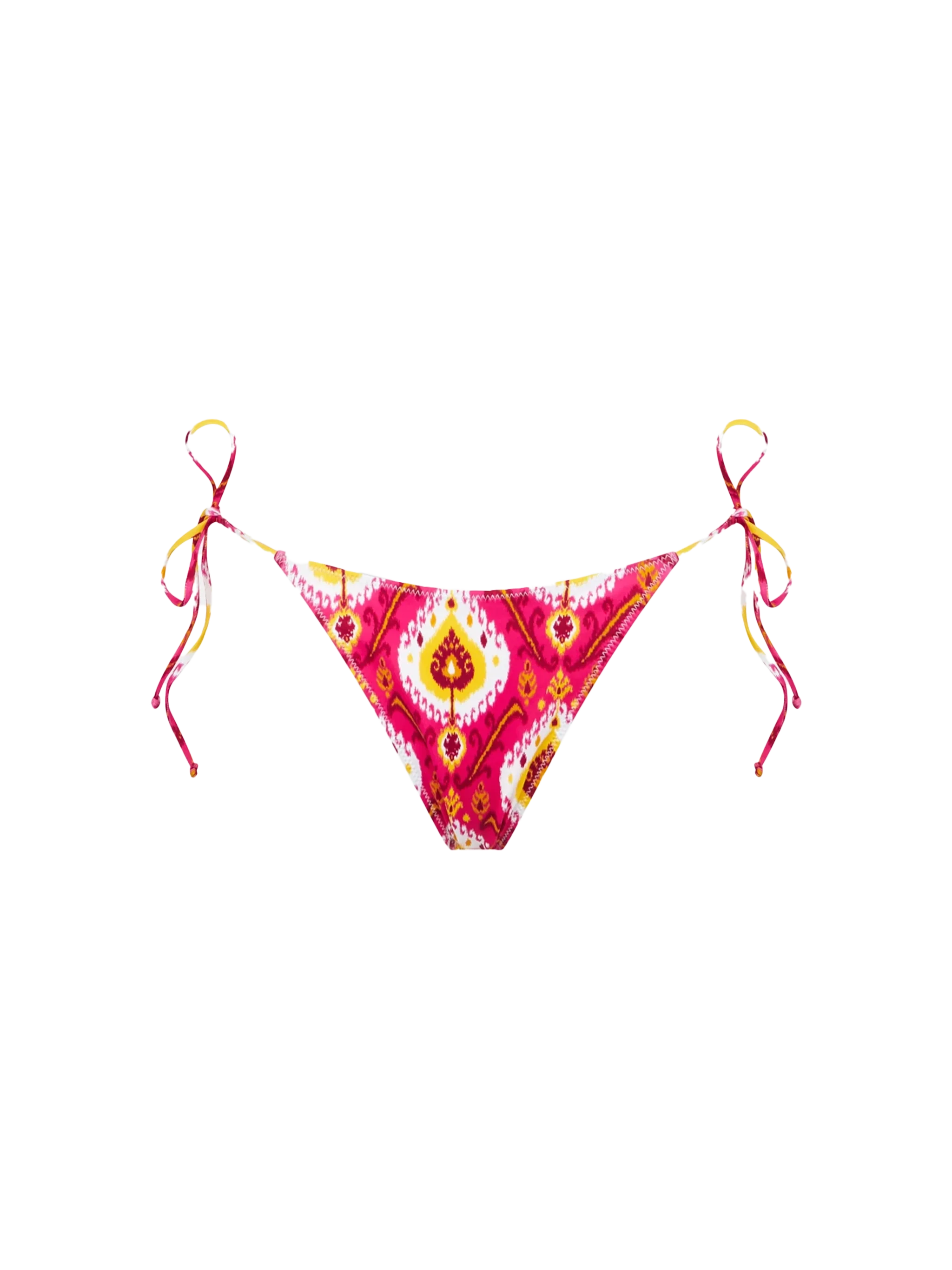Norah Ikat Print Cheeky Swim Briefs Pink Bottom