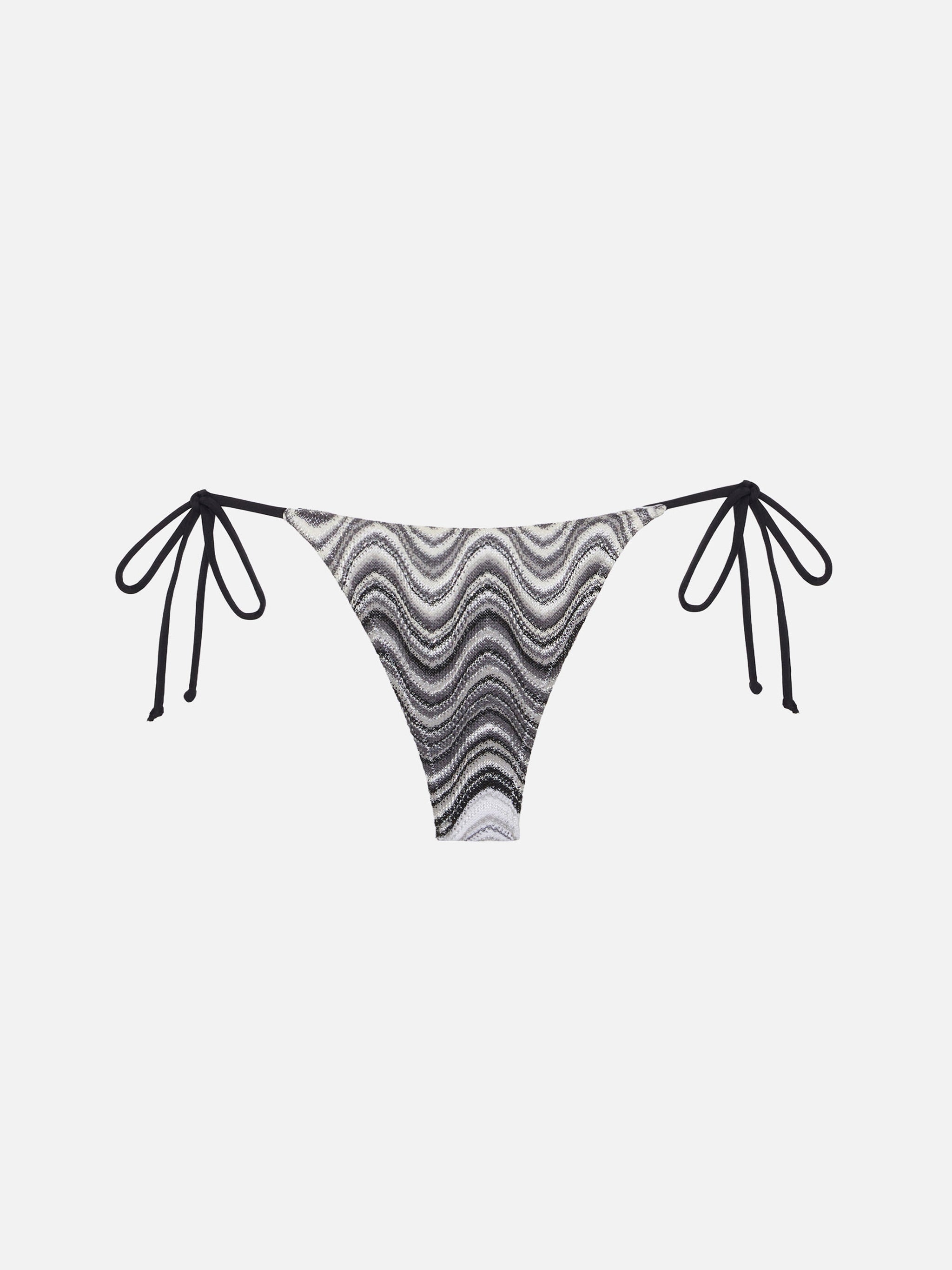 Norah Raschel Chevron Cheeky Swim Briefs Black Bottom