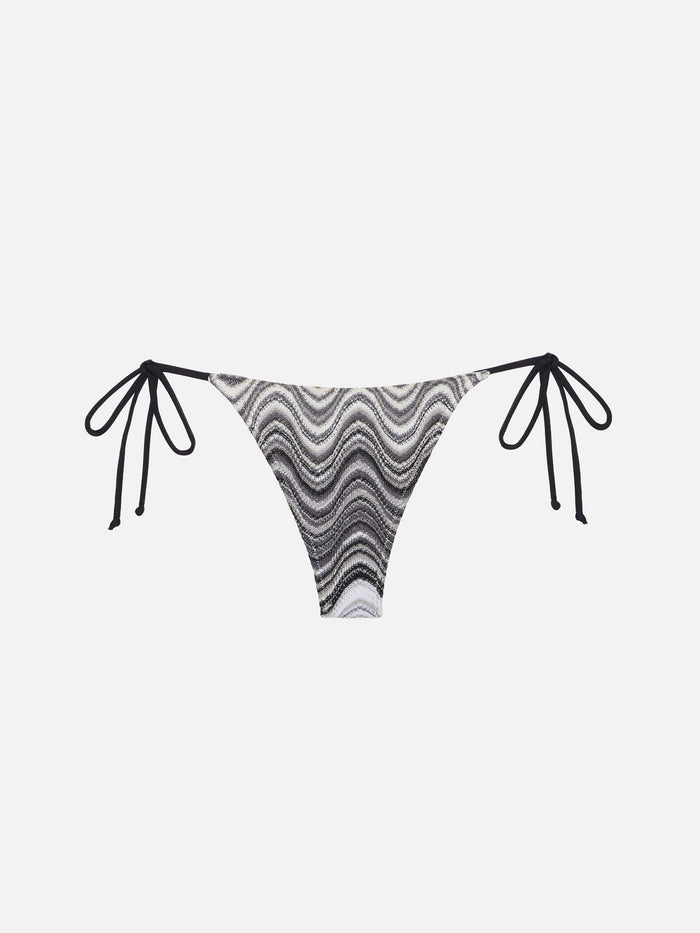 Norah Raschel Chevron Cheeky Swim Briefs Black Bottom