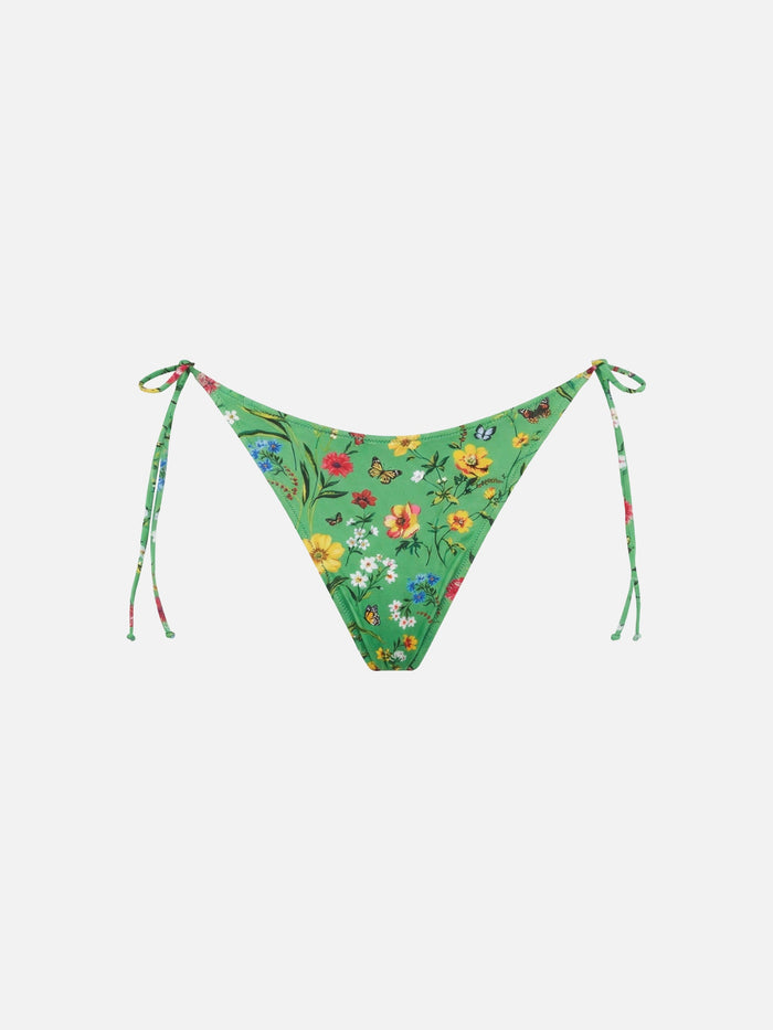 Cheeky Swim Briefs Norah With Flower Print Green Bottom