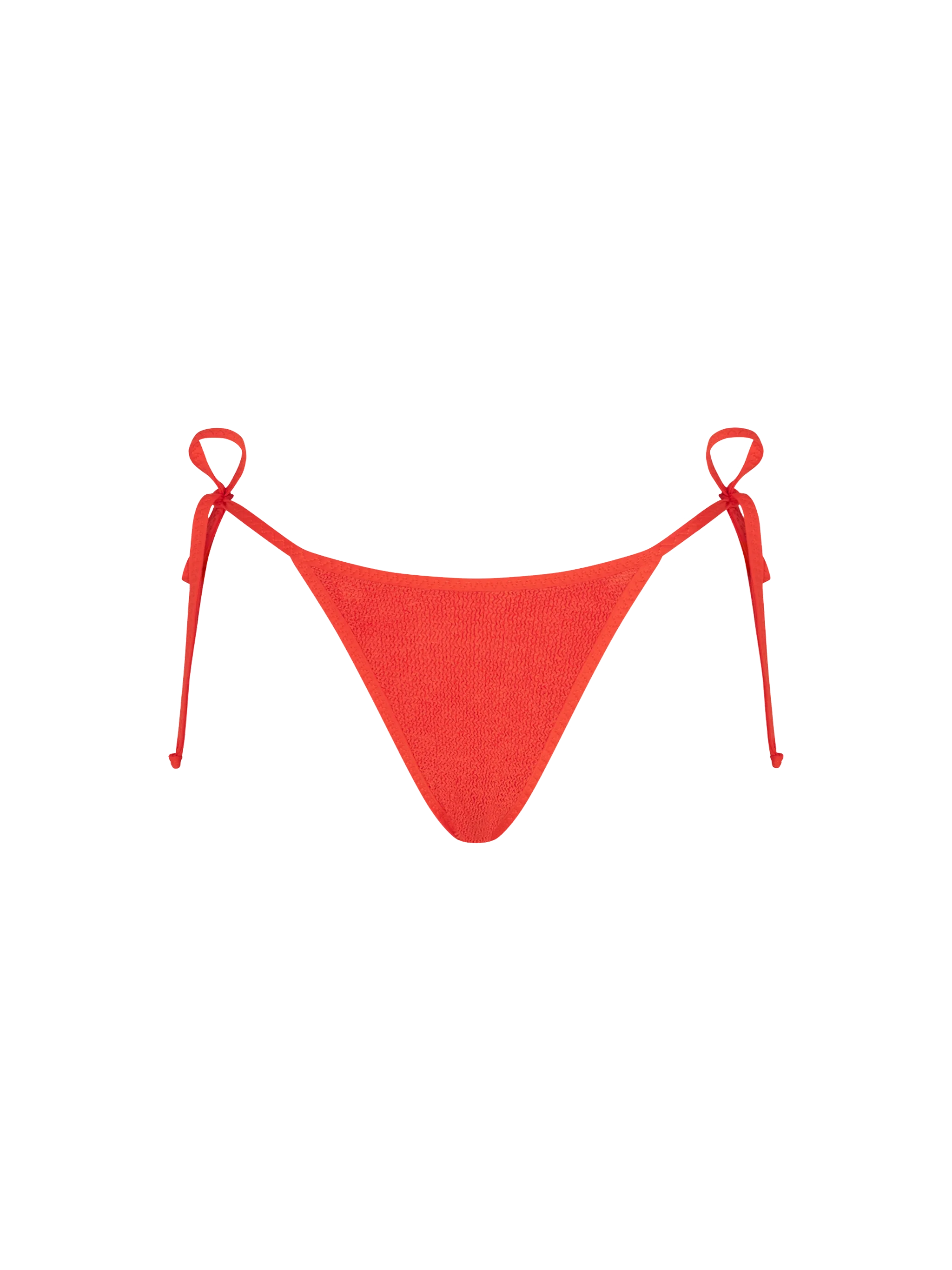 Norah Orange Solid String Swim Briefs Bottom