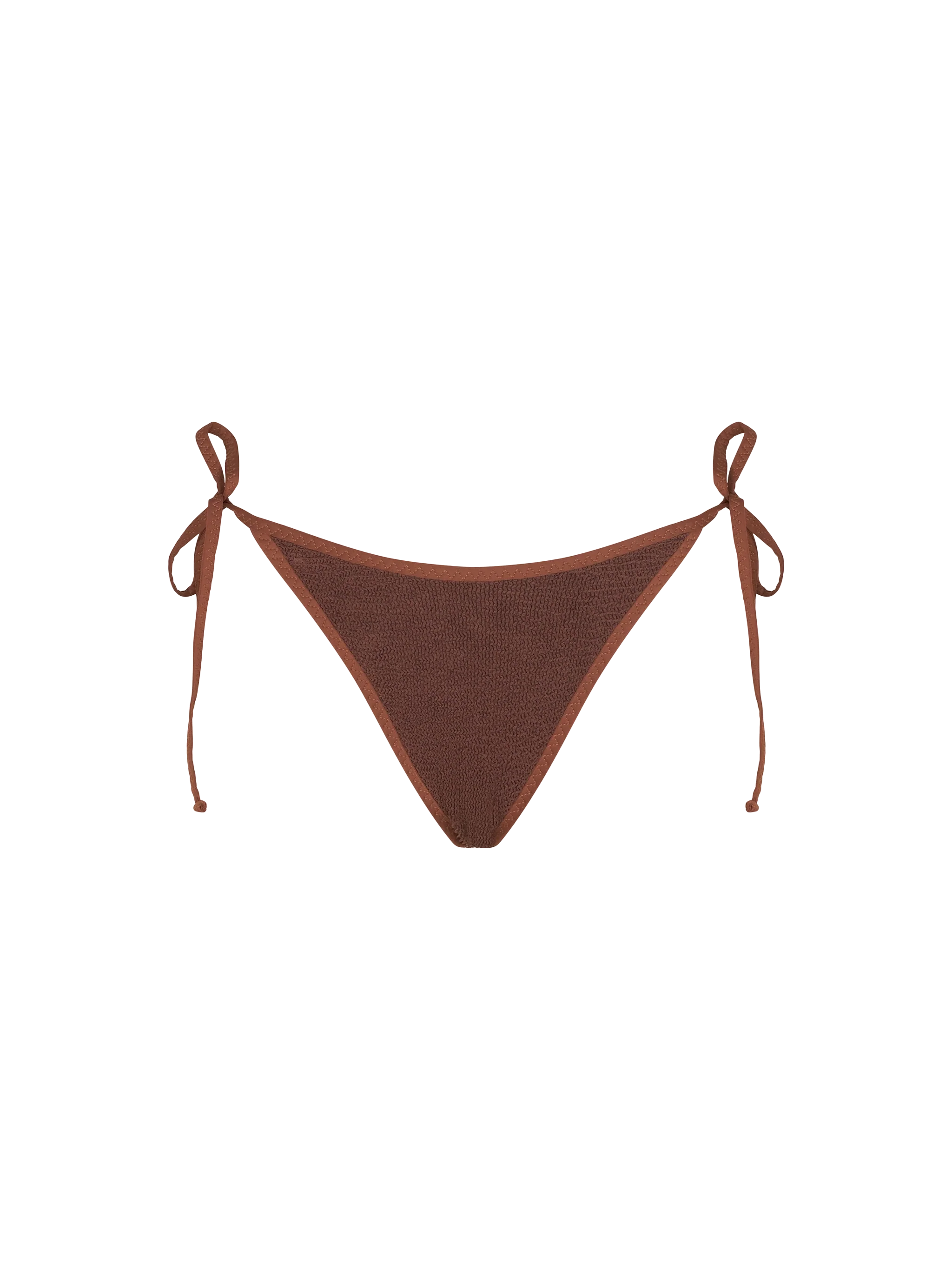 Brown Norah String Cheeky Crinkle Swim Briefs Bottom