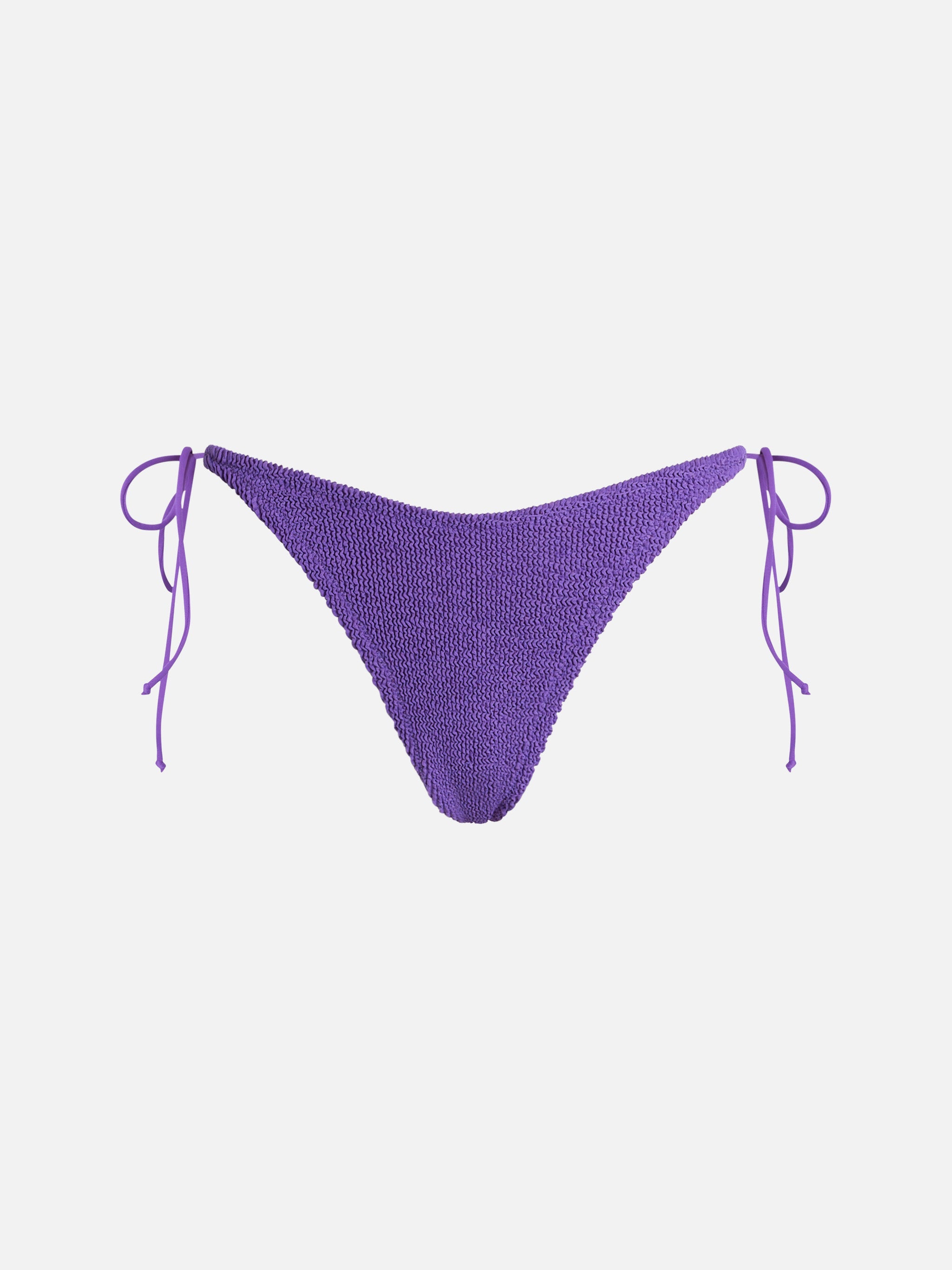 Norah Purple Crinkle Cheeky Swim Briefs Pink Bottom