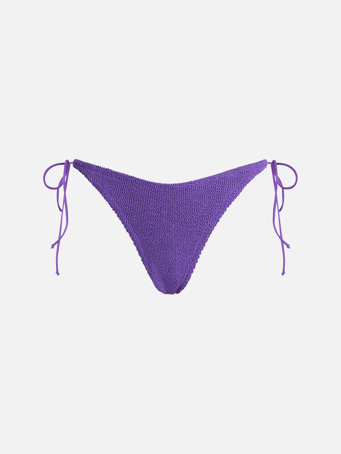 Norah Purple Crinkle Cheeky Swim Briefs Pink Bottom