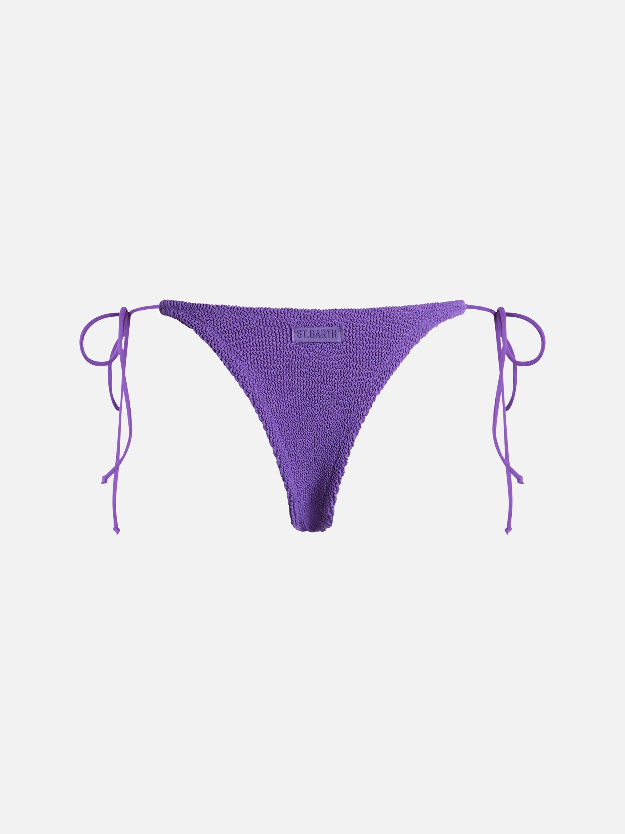 Norah Purple Crinkle Cheeky Swim Briefs Pink Bottom