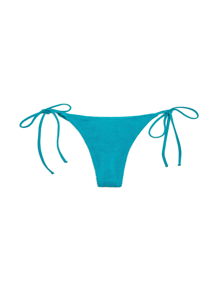 Norah Teal Crinkle Cheekiest Swim Briefs Green Bottom