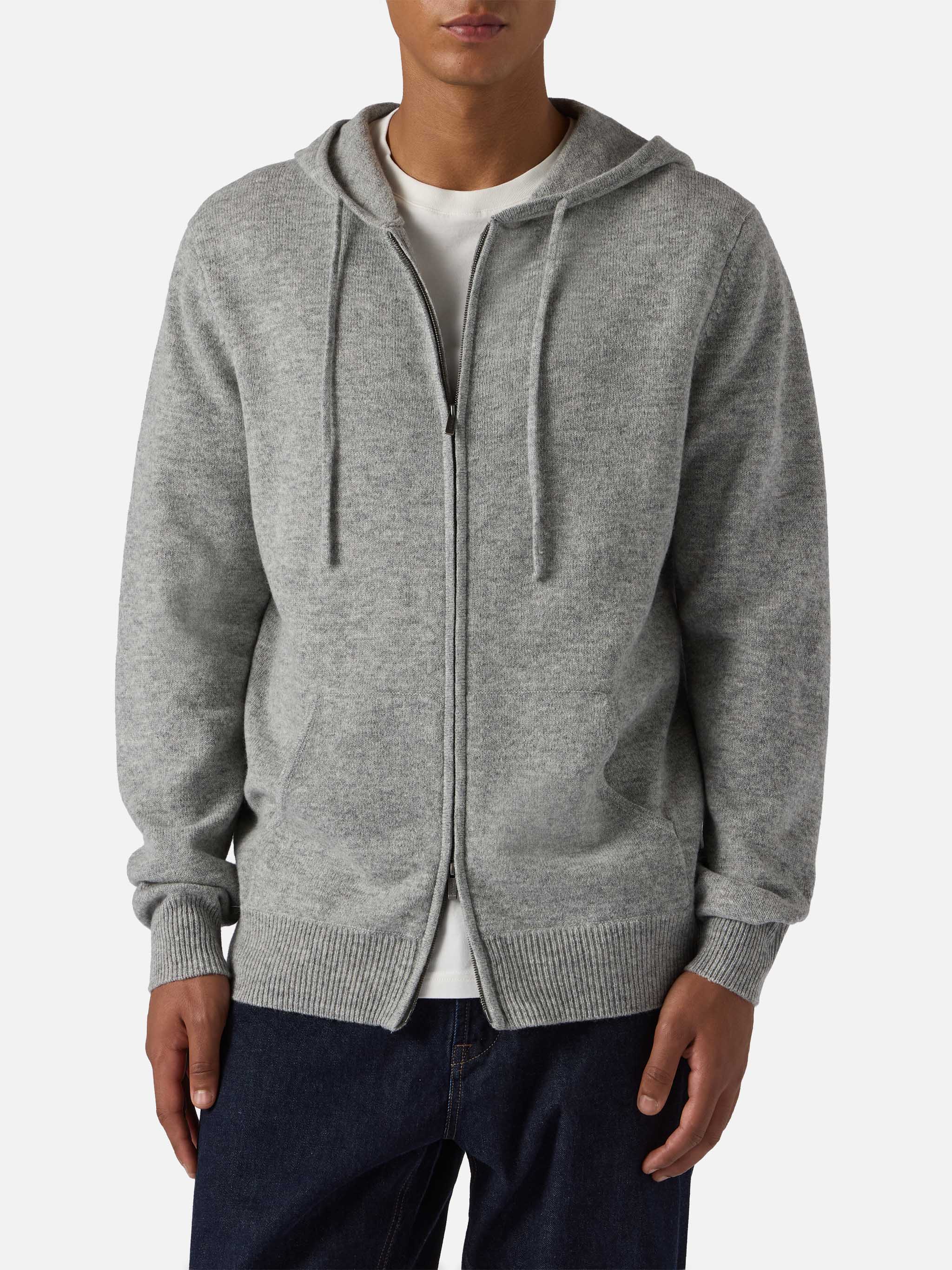 Notting Hoodie Lambswool Grey Melange Knitwear