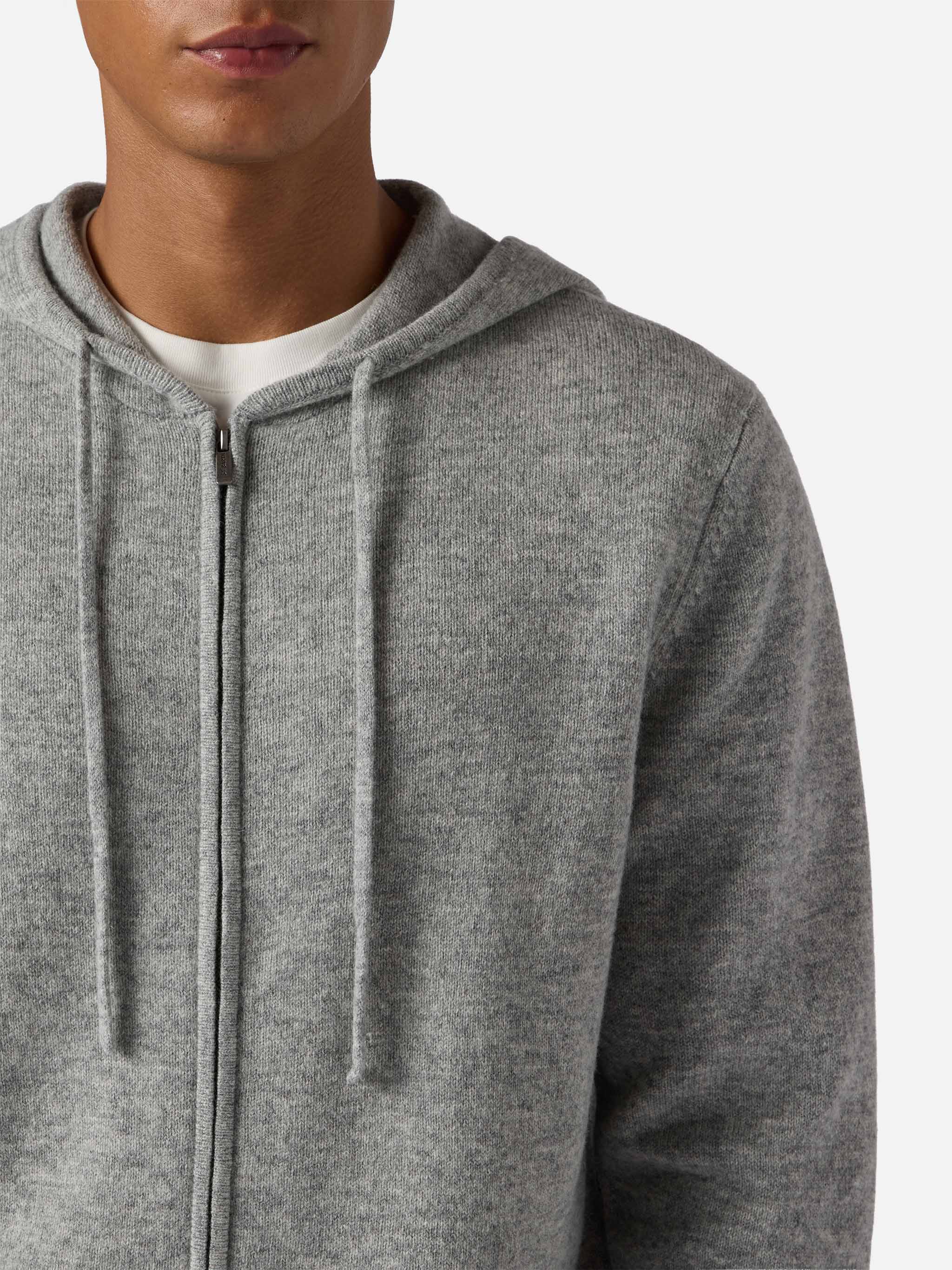 Notting Hoodie Lambswool Grey Melange Knitwear