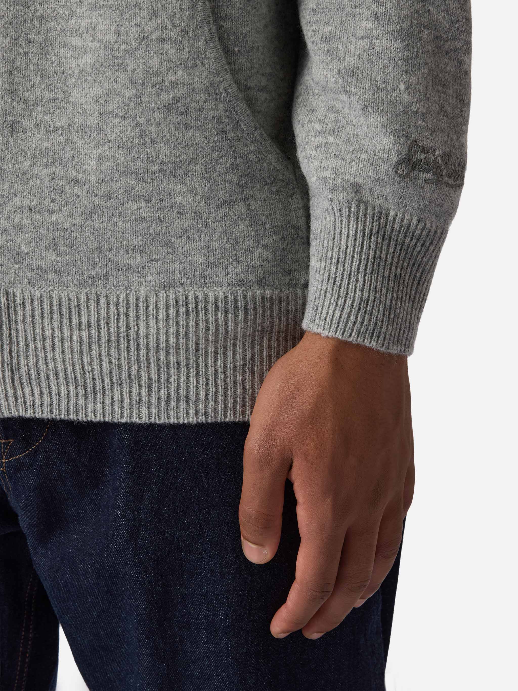 Notting Hoodie Lambswool Grey Melange Knitwear