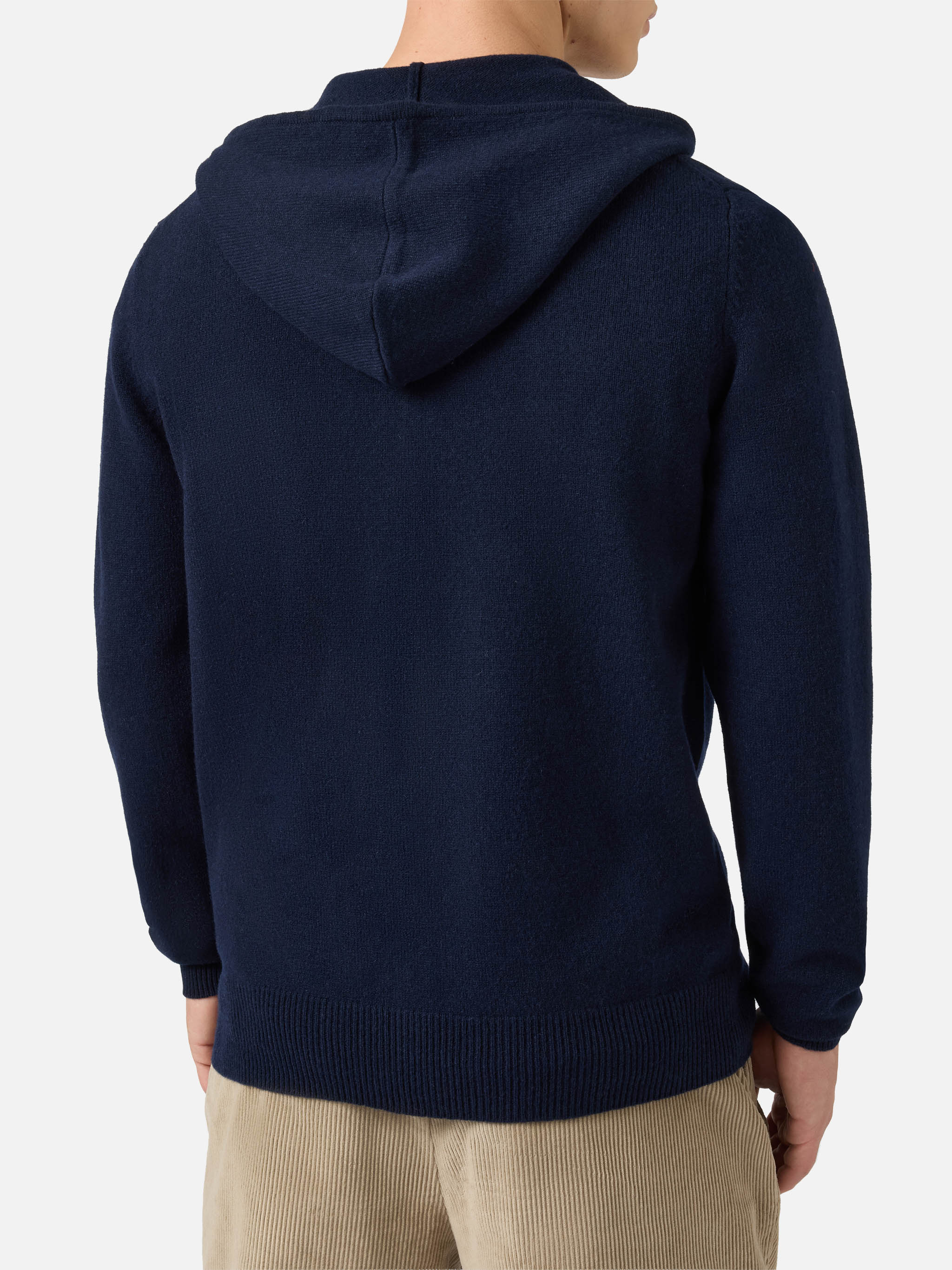 Notting Hoodie Lambswool Blue Navy Knitwear