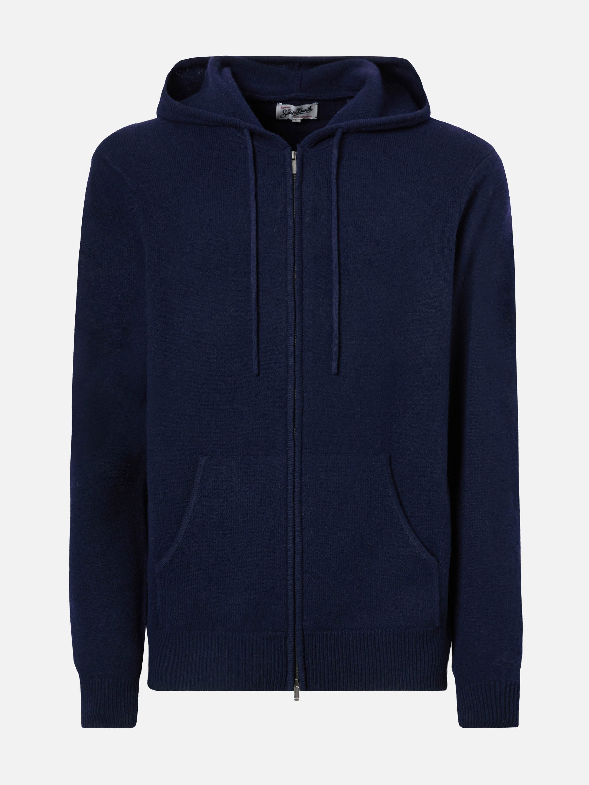 Notting Hoodie Lambswool Blue Navy Knitwear