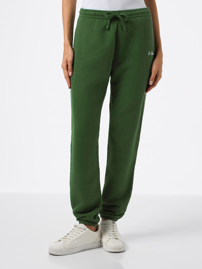 Military Green Cotton Fleece Jogger Pants Odalys