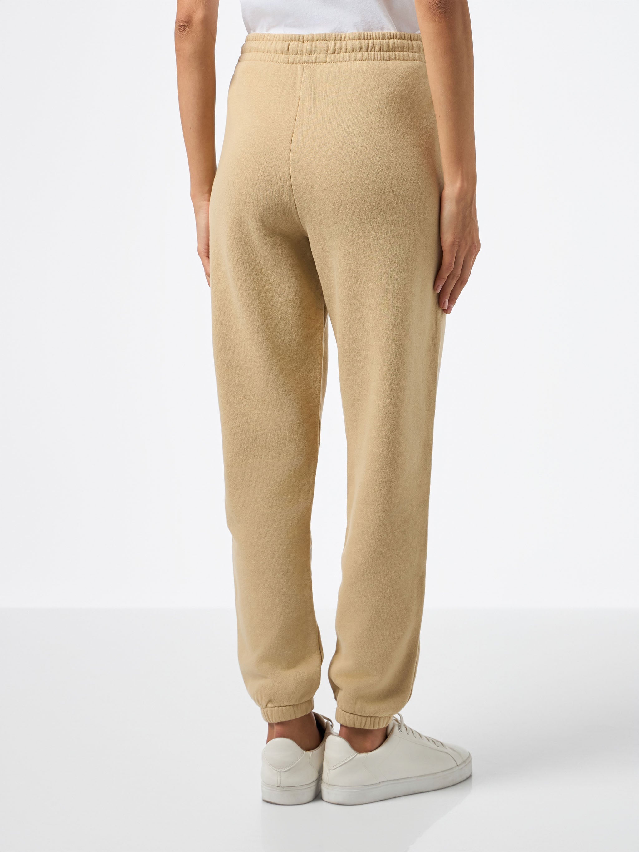 Odalys Beige Cotton Fleece Jogger Pants White