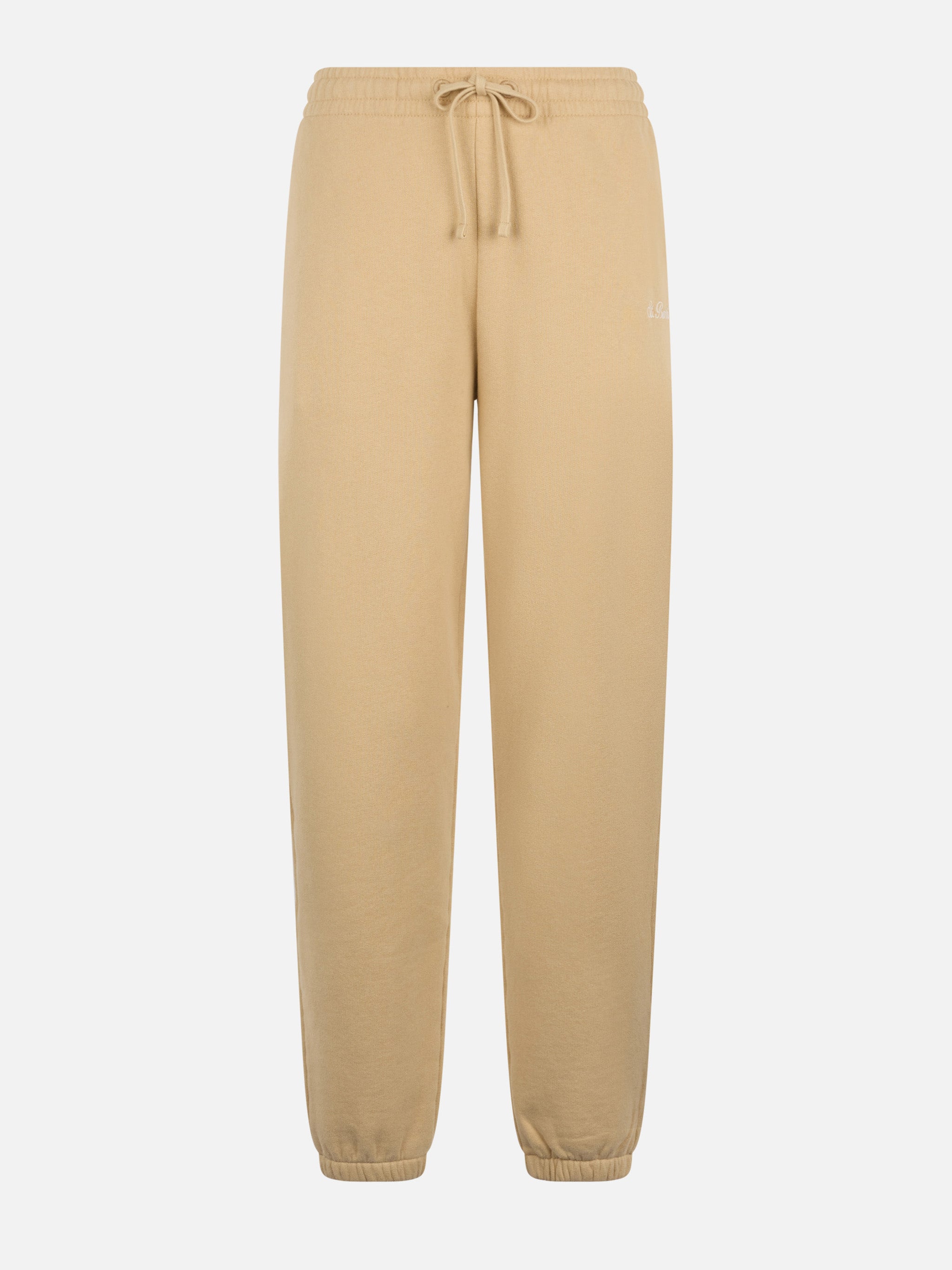 Odalys Beige Cotton Fleece Jogger Pants White