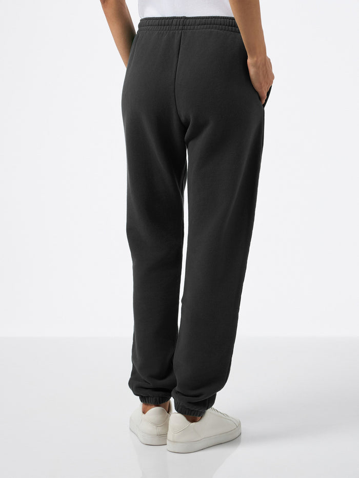 Black Cotton Fleece Jogger Pants Odalys