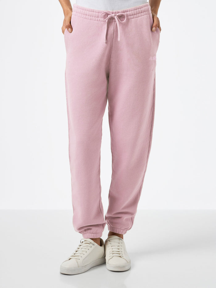 Pink Cotton Fleece Jogger Pants Odalys