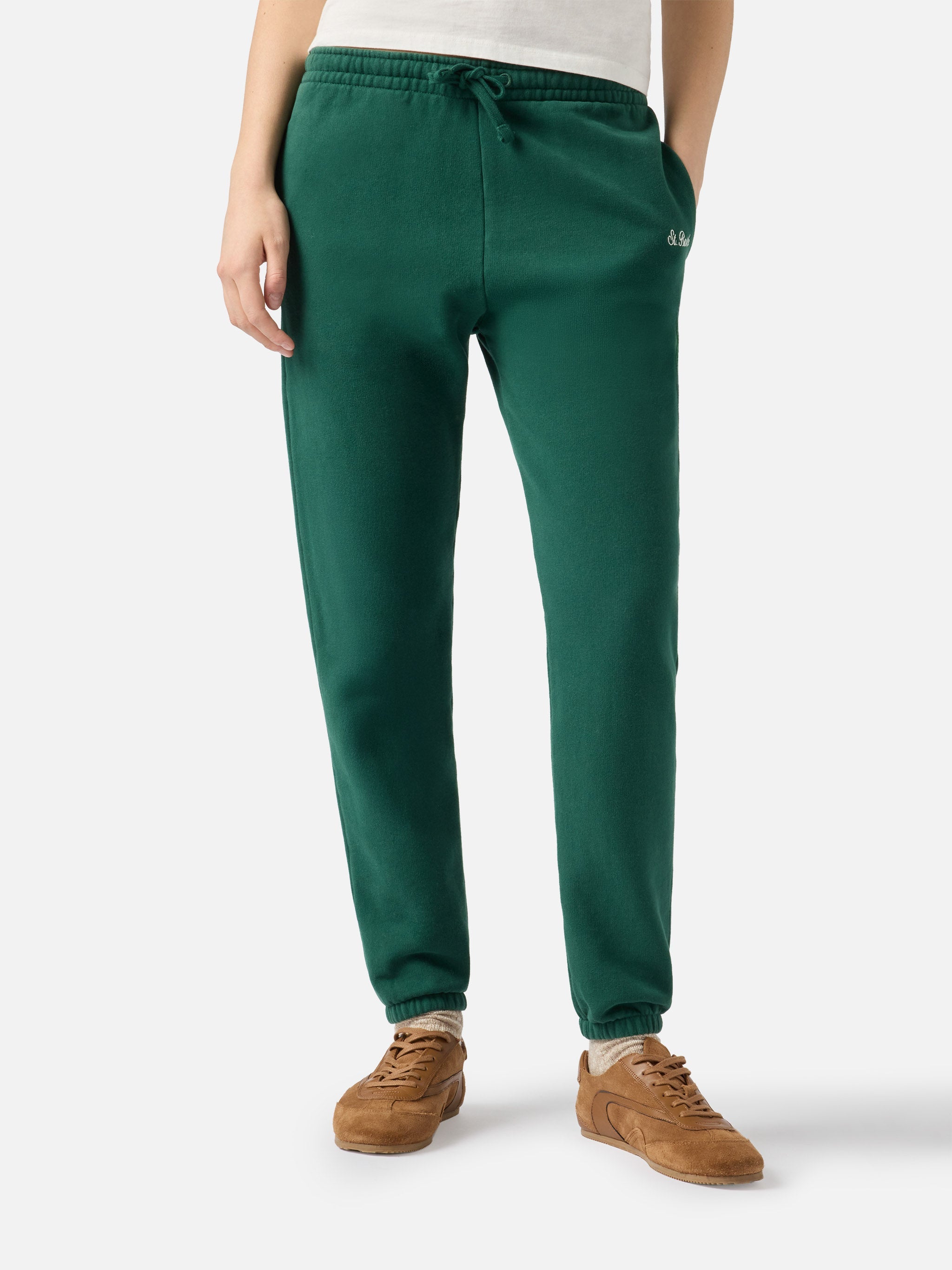 British Green Odalys Cotton Fleece Jogger Pants Apple