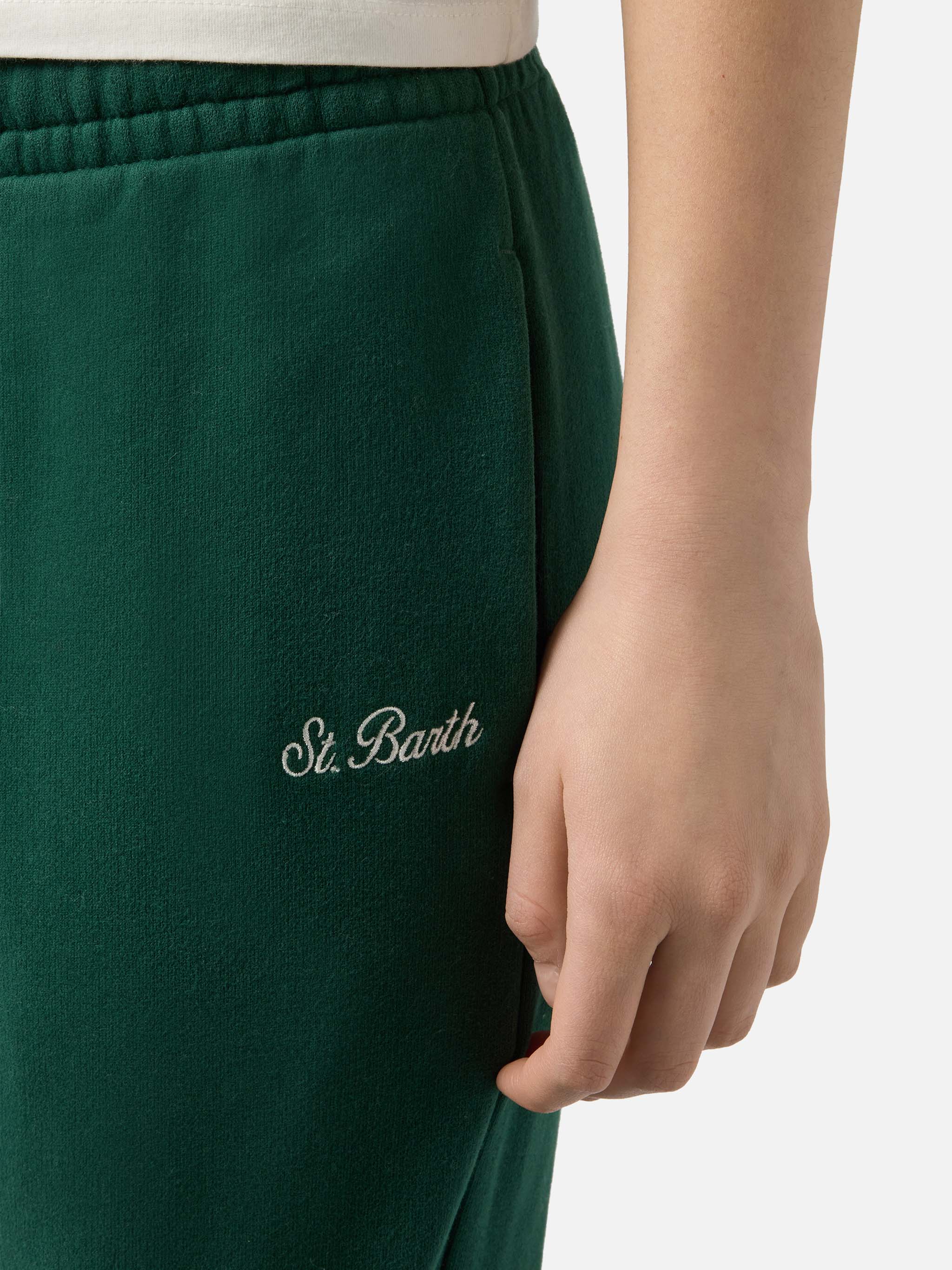 British Green Odalys Cotton Fleece Jogger Pants Apple